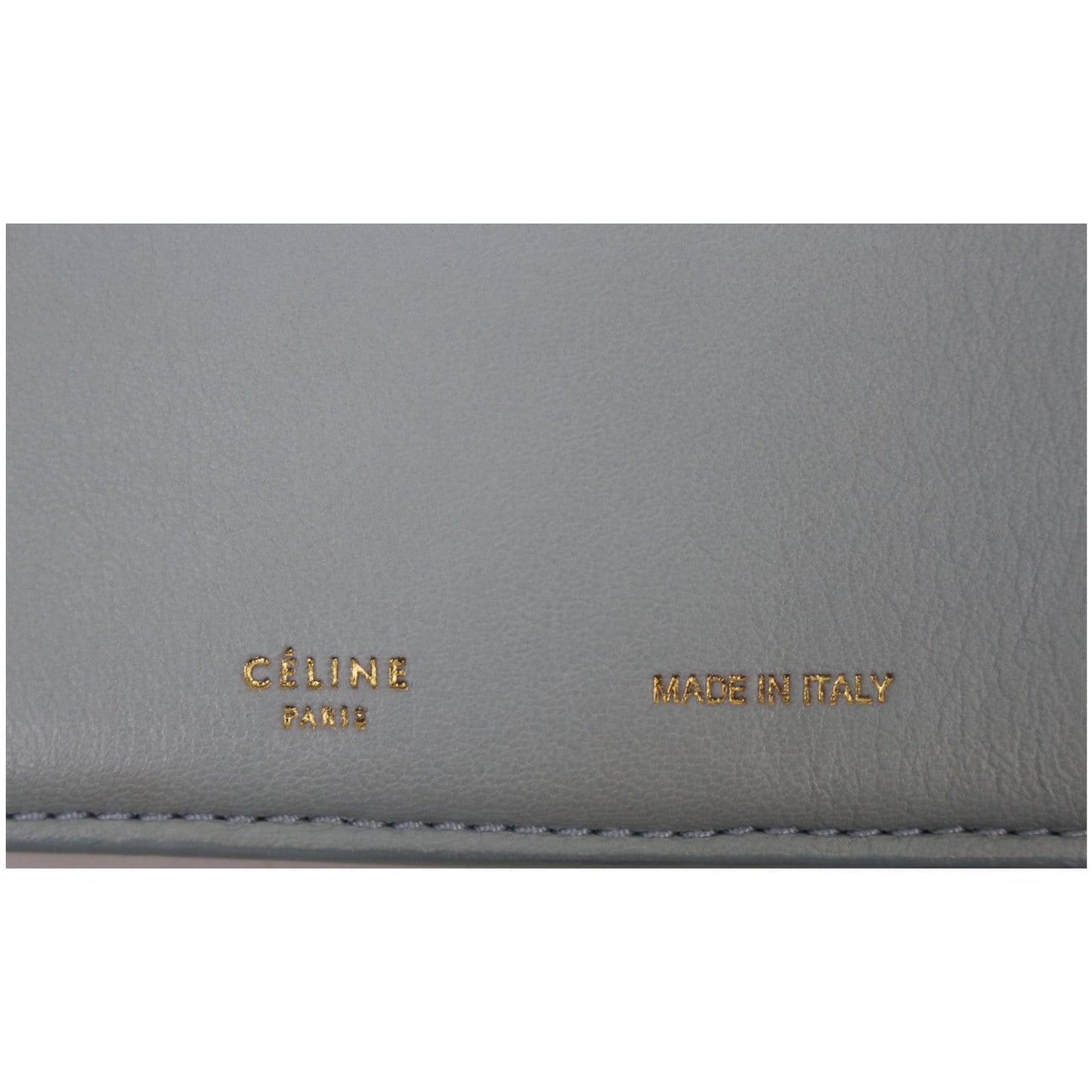 CELINE Knotted Leather Clutch Powder Blue