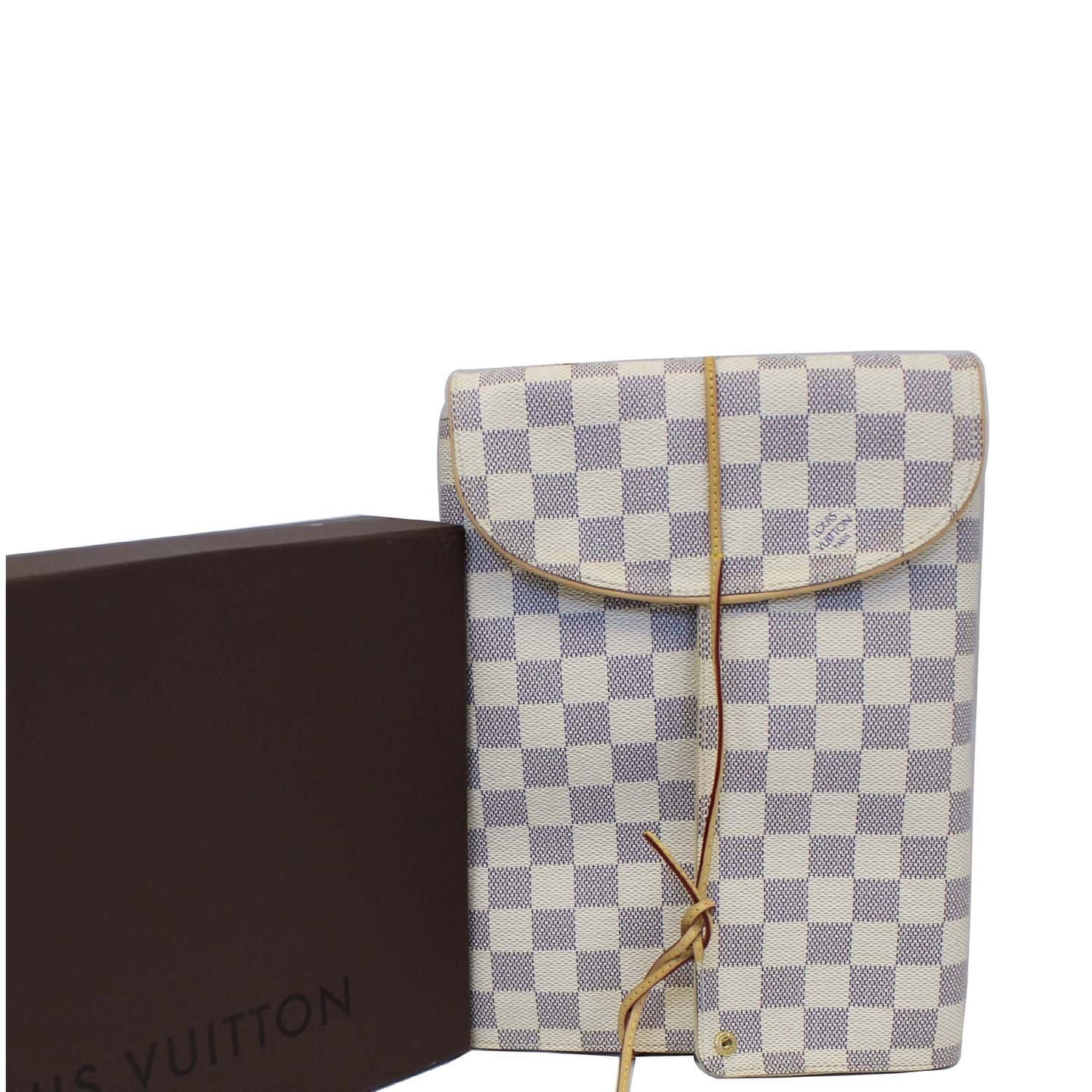 LOUIS VUITTON Folding Damier Azur Jewellery Case White