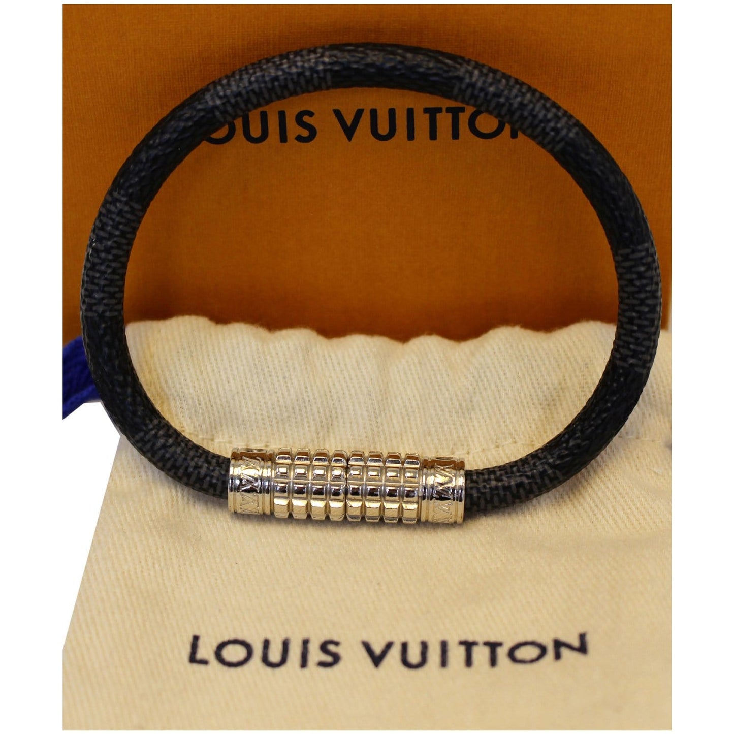LOUIS VUITTON Digit Damier Graphite Bracelet Black