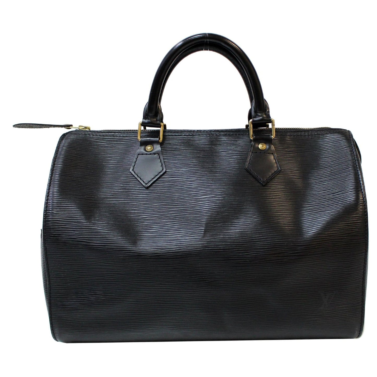 LOUIS VUITTON Speedy 30 Epi Leather Satchel Bag Black