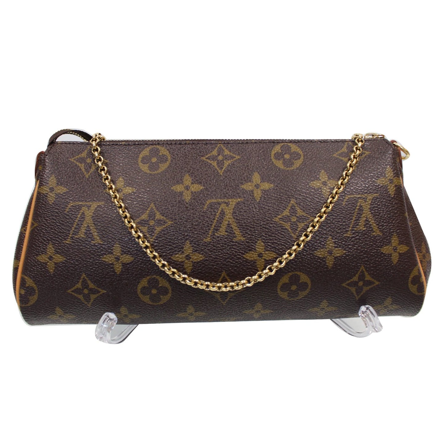 LOUIS VUITTON Pochette Eva Monogram Canvas Clutch Bag Brown