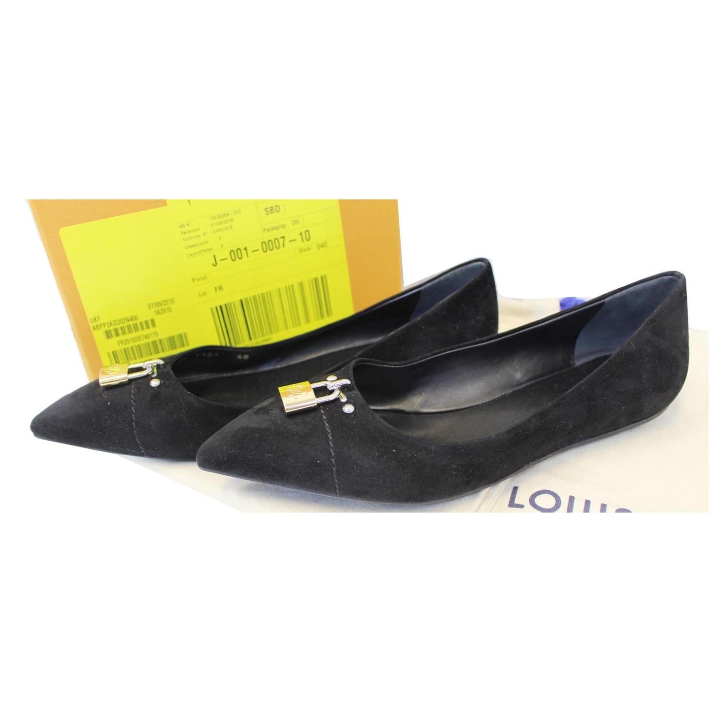 LOUIS VUITTON Black Pinky Swear Ballerina Suede Flats Size 40