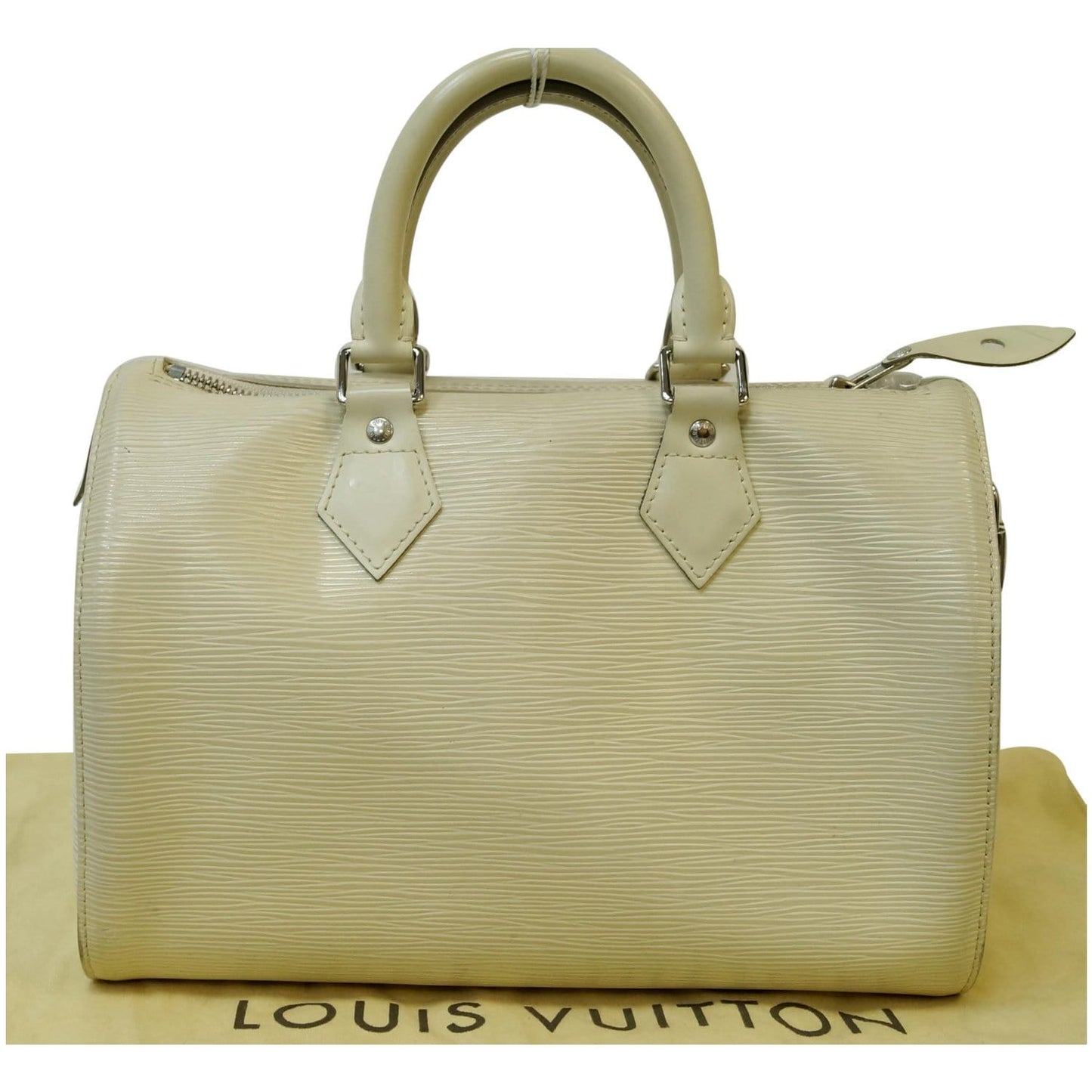 LOUIS VUITTON Speedy 30 Epi Leather Satchel Bag Ivory