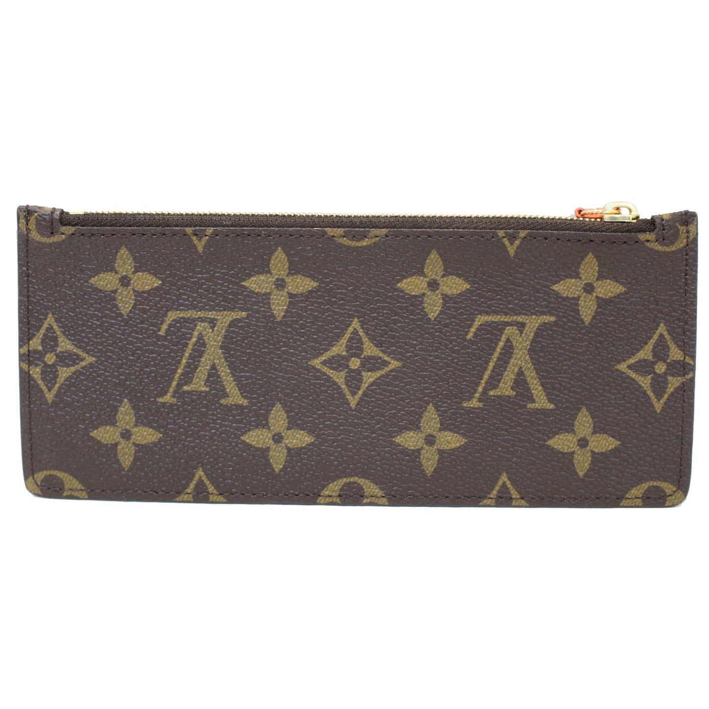 LOUIS VUITTON Felicie Zippered Monogram Canvas Insert Pouch Brown