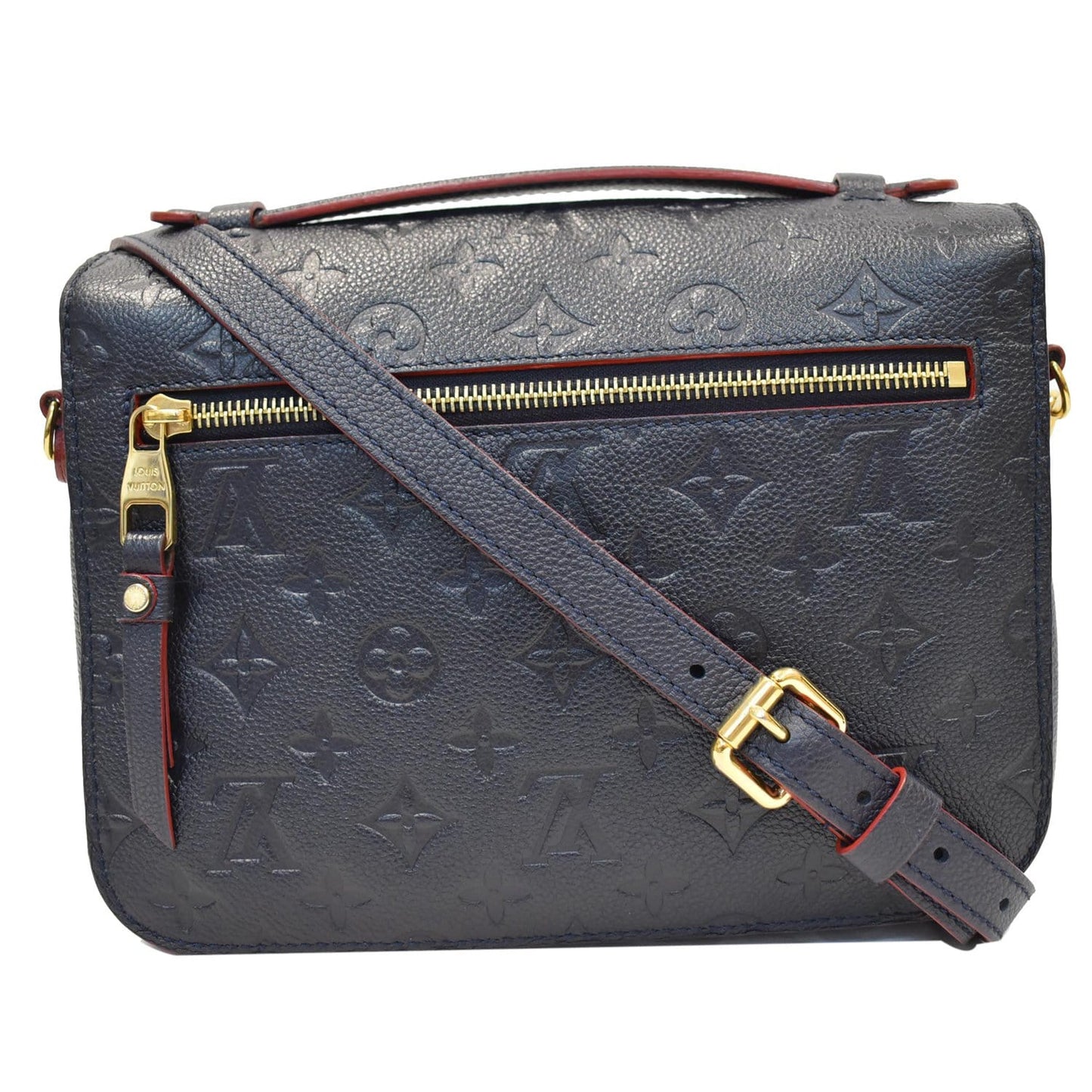 LOUIS VUITTON Metis Pochette Empreinte Leather Crossbody Bag Blue