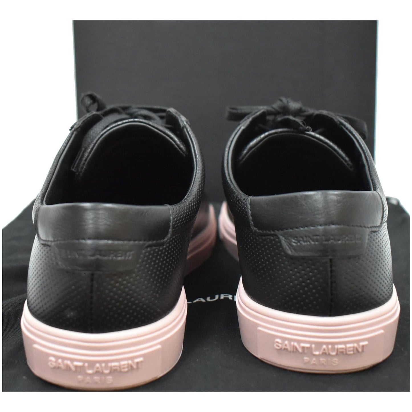 YVES SAINT LAURENT Court Classic Perforated Leather Sneakers Black Size 39