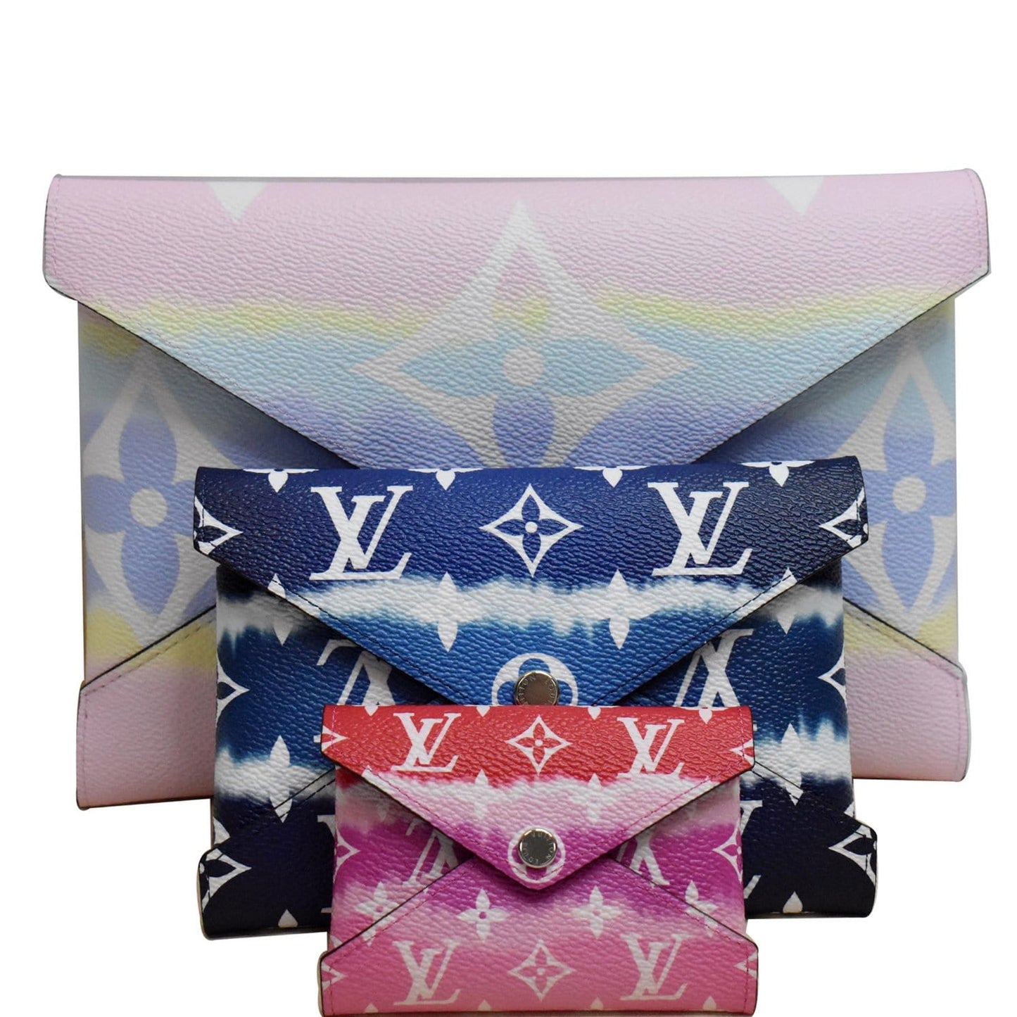 LOUIS VUITTON Summer Kirigami Pochette Set Monogram Escale Pastel/Blue/Red - 25% OFF