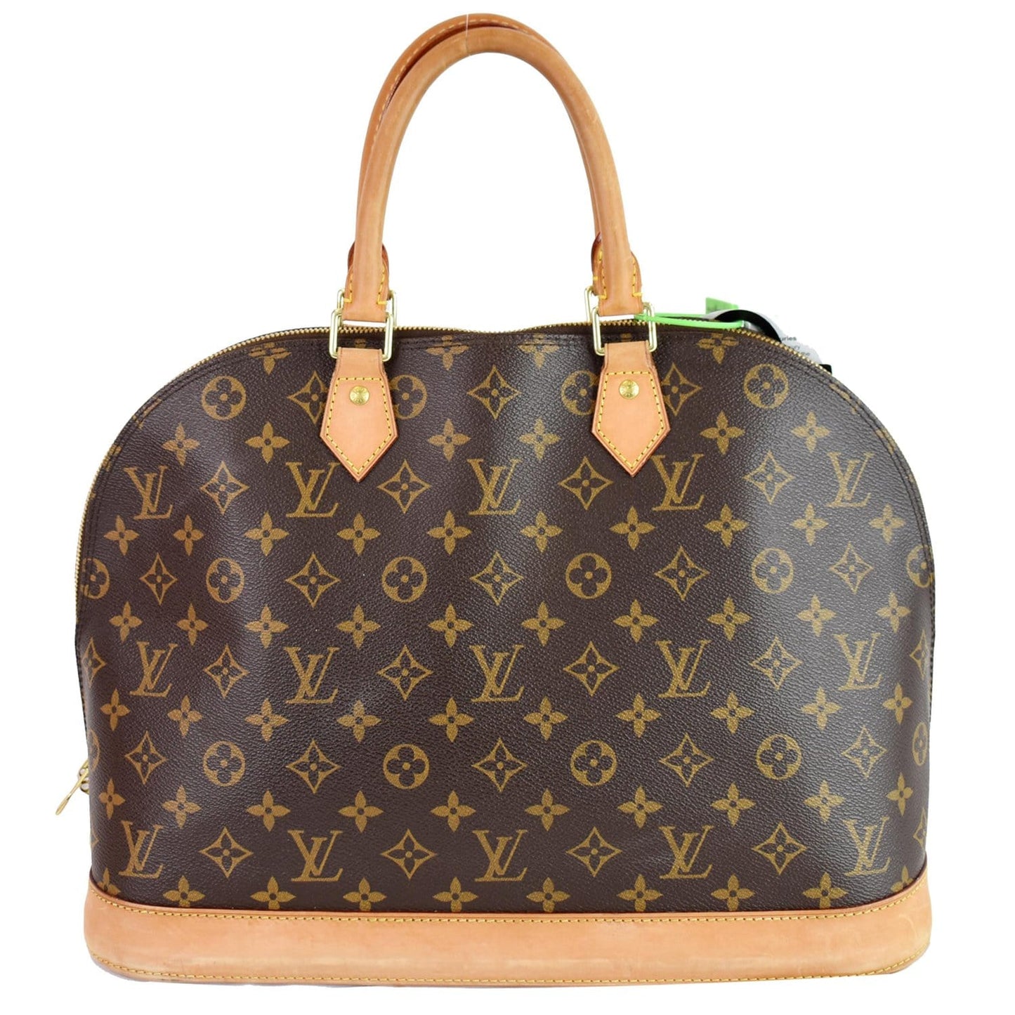LOUIS VUITTON Alma Large Monogram Canvas Satchel Bag Brown