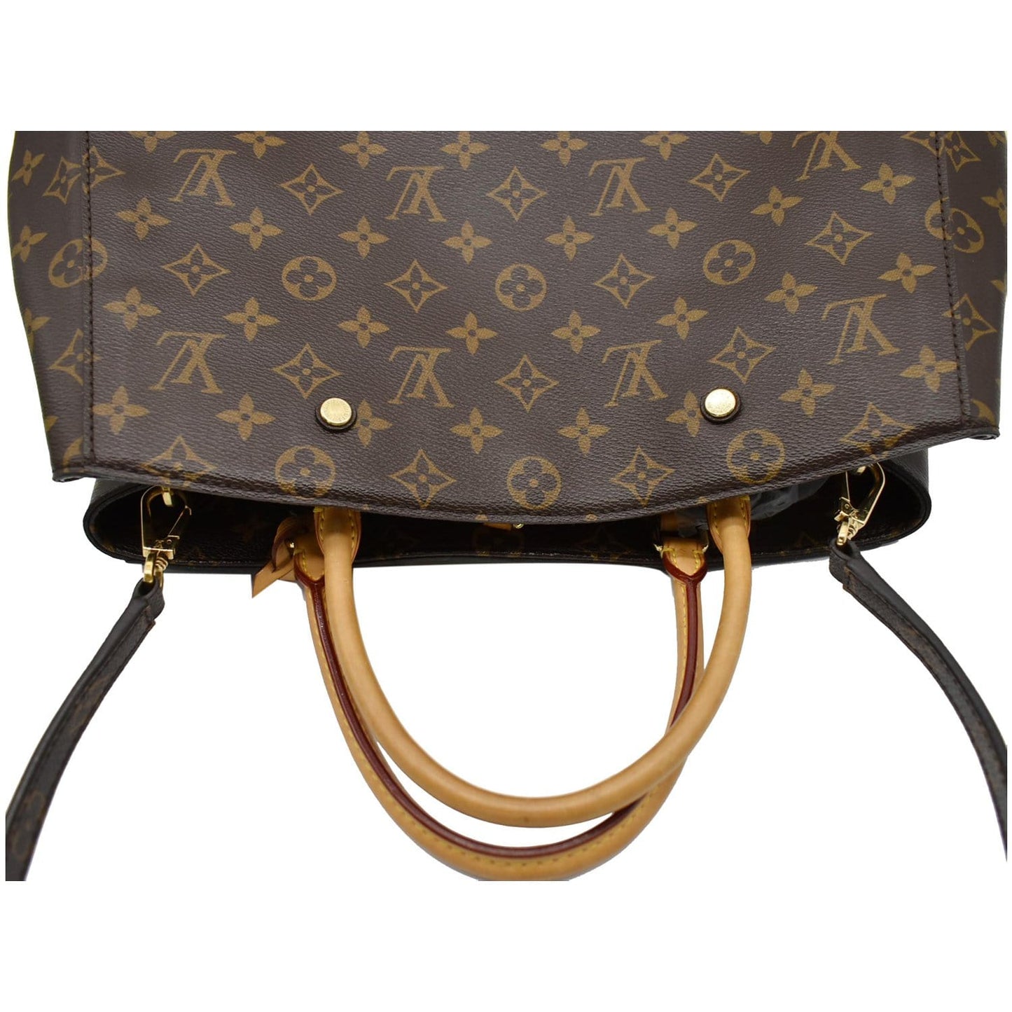 LOUIS VUITTON Montaigne GM Monogram Canvas Satchel Bag Brown