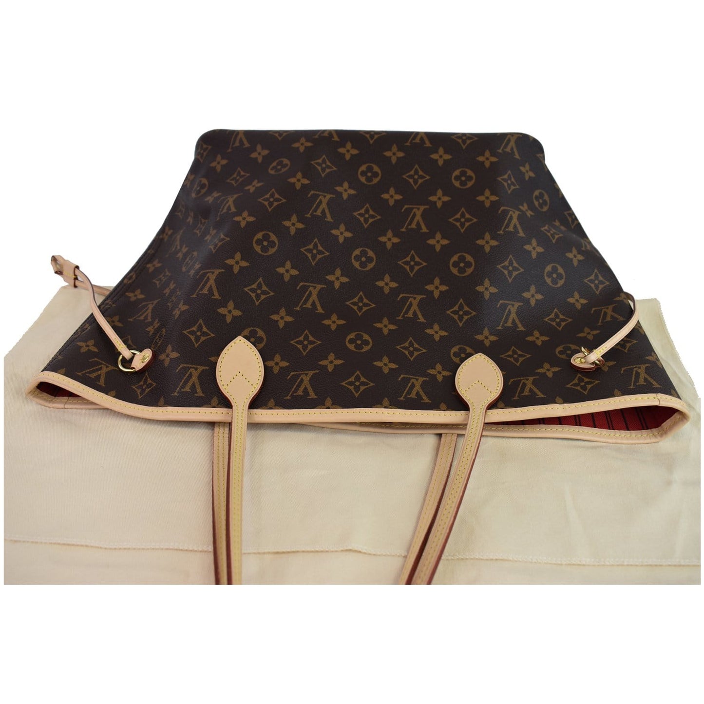 LOUIS VUITTON Neverfull MM Monogram Canvas Shoulder Bag Brown