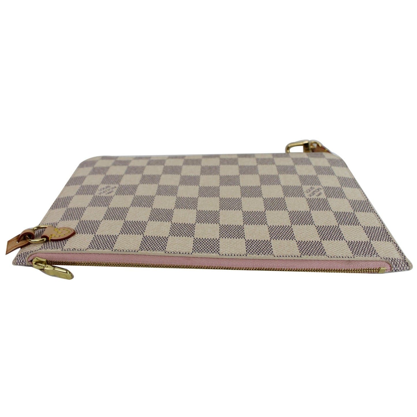 LOUIS VUITTON Pochette Wristlet Pouch Damier Azur Neverfull MM White
