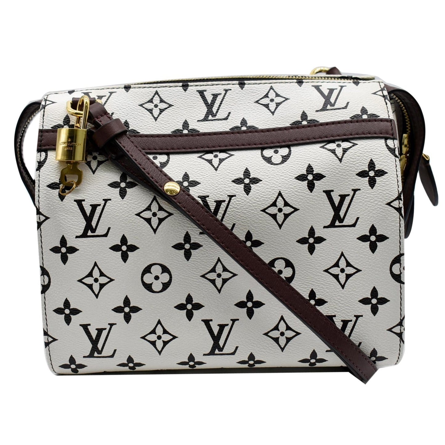 LOUIS VUITTON Speedy Amazon PM Monogram Canvas Crossbody Bag White Chocolat