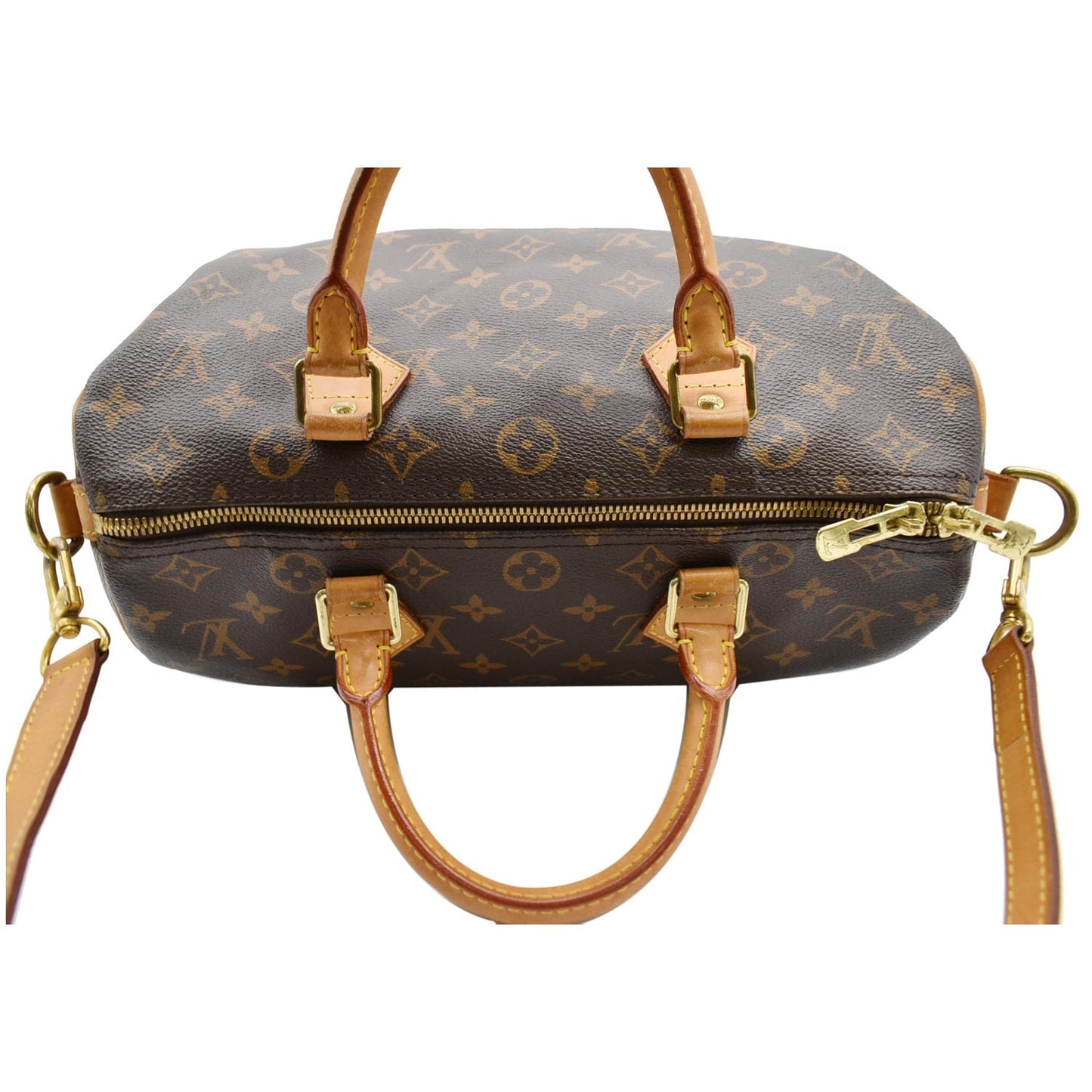 LOUIS VUITTON Speedy 30 Bandouliere Monogram Canvas Shoulder Bag Brown
