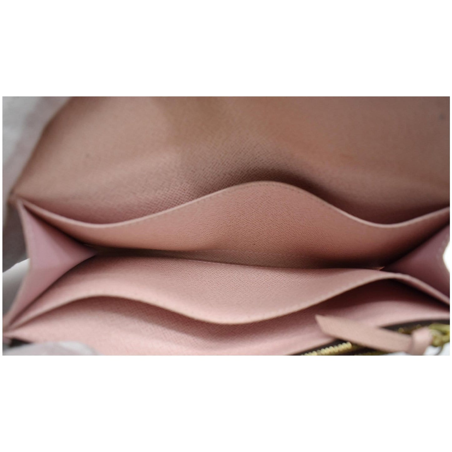LOUIS VUITTON Caissa Damier Ebene Wallet Rose Ballerine