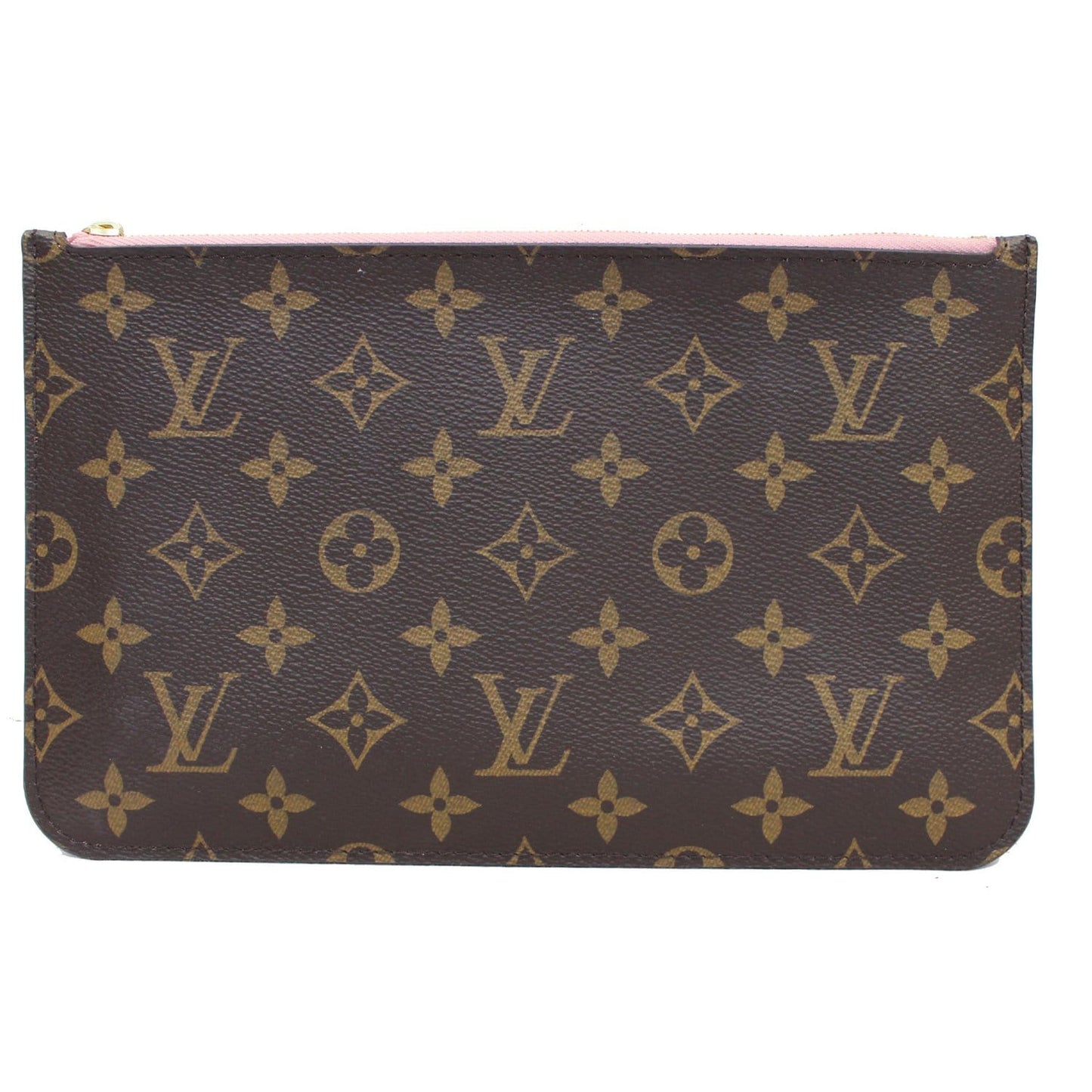 LOUIS VUITTON Pochette Wristlet Pouch Monogram Canvas Neverfull MM Rose Ballerine