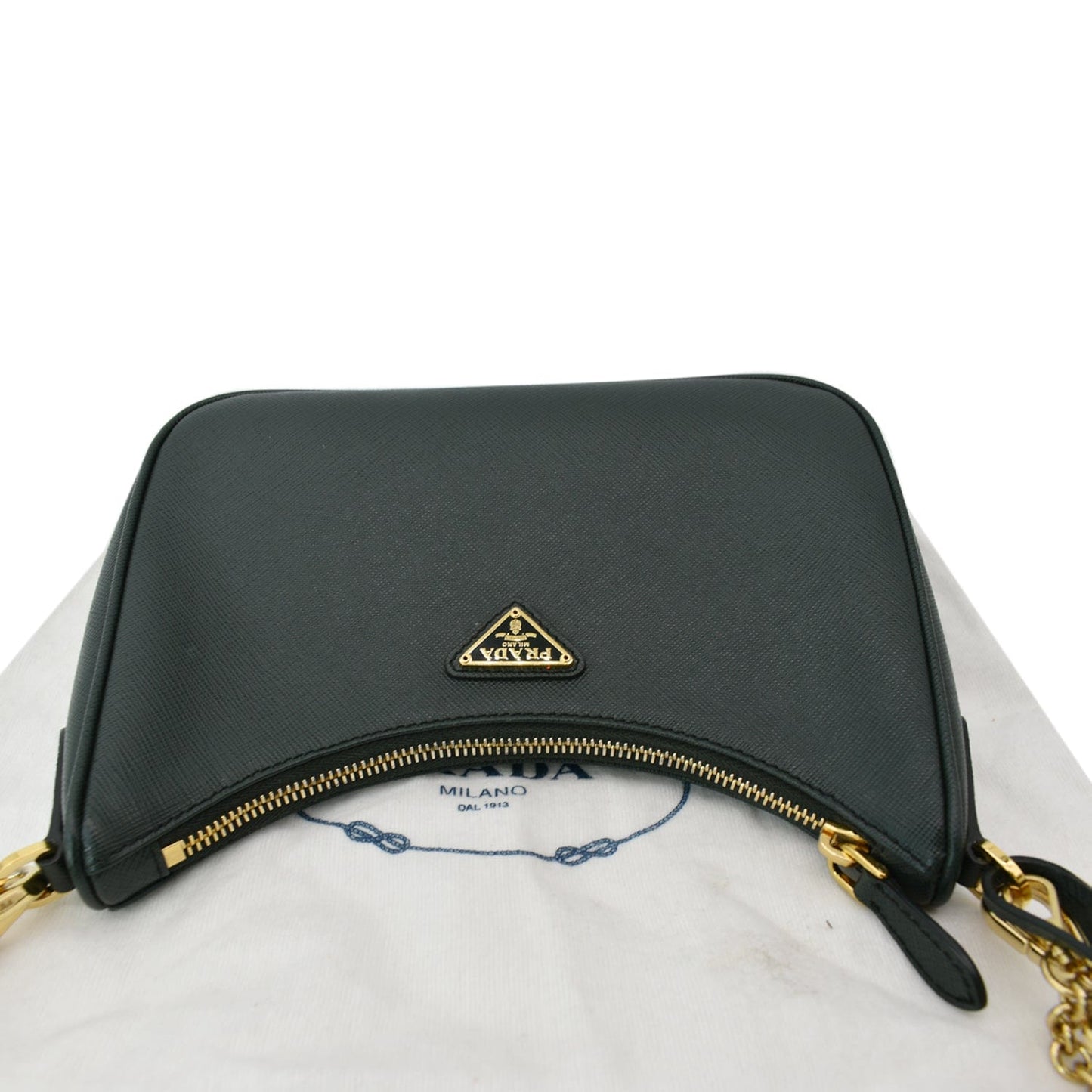PRADA Re-Edition 2005 Saffiano Leather Shoulder Bag Emerald Green
