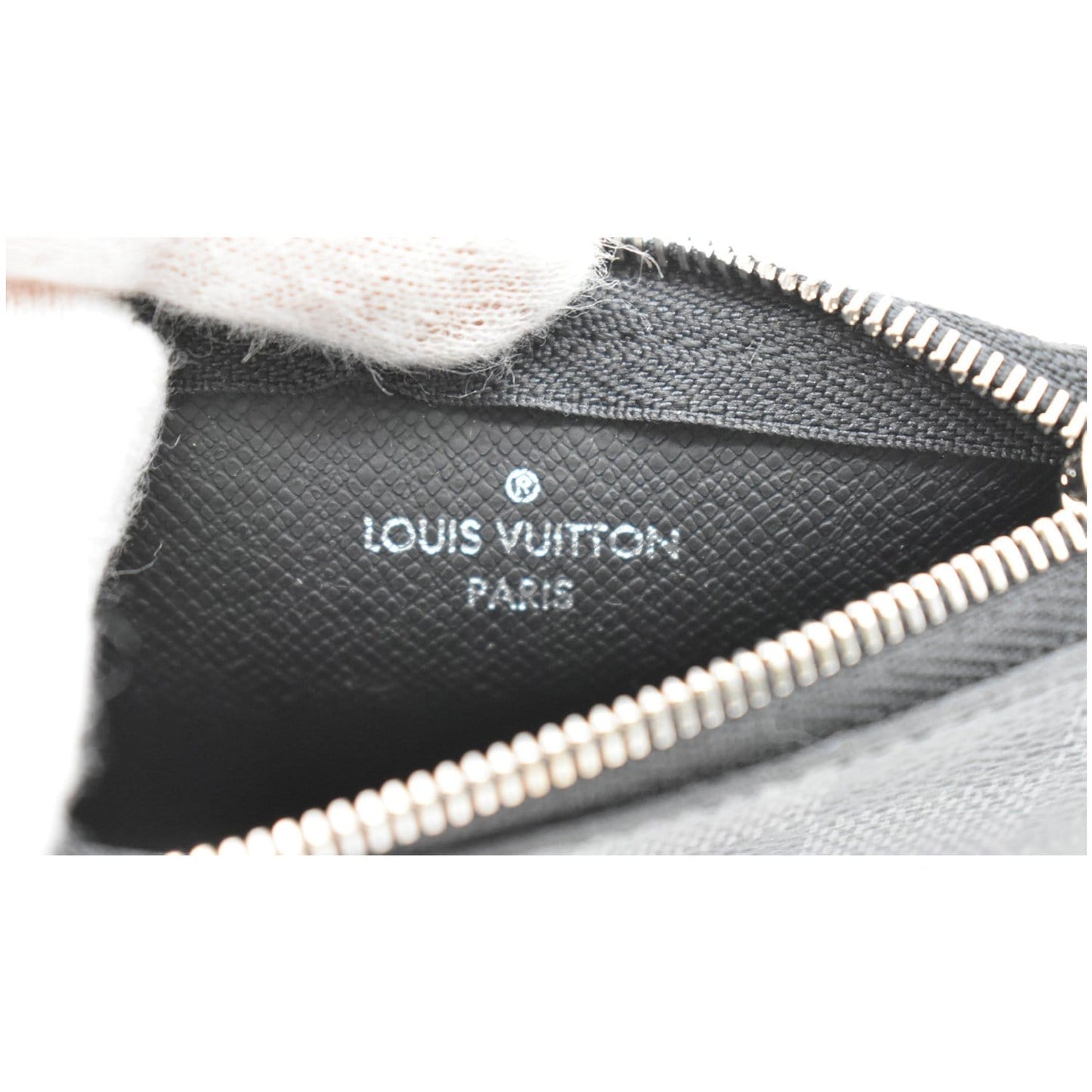 LOUIS VUITTON Pochette Key Cles Damier Graphite Coin Case Black