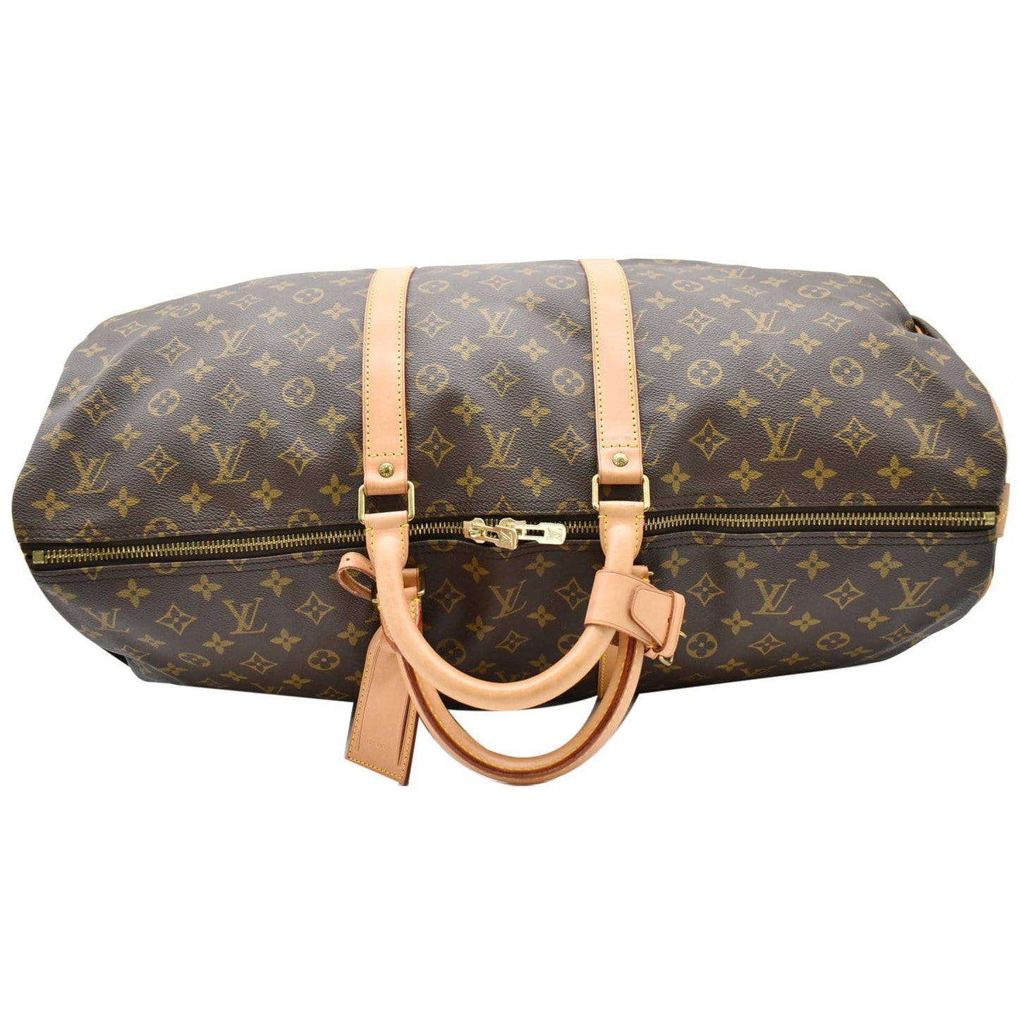 LOUIS VUITTON Keepall 55 Monogram Canvas Travel Bag Brown