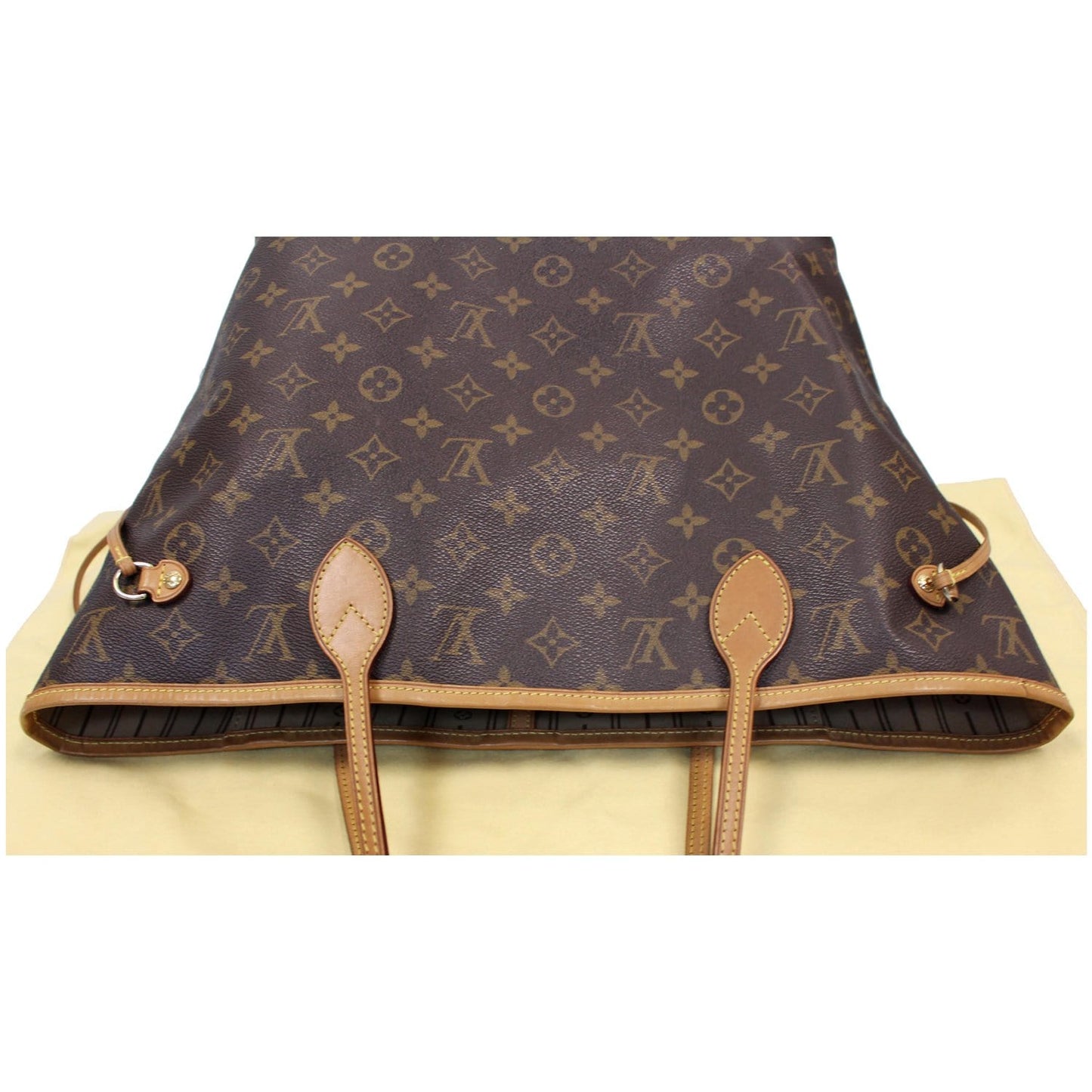 LOUIS VUITTON Neverfull MM Monogram Canvas Tote Shoulder Bag Brown