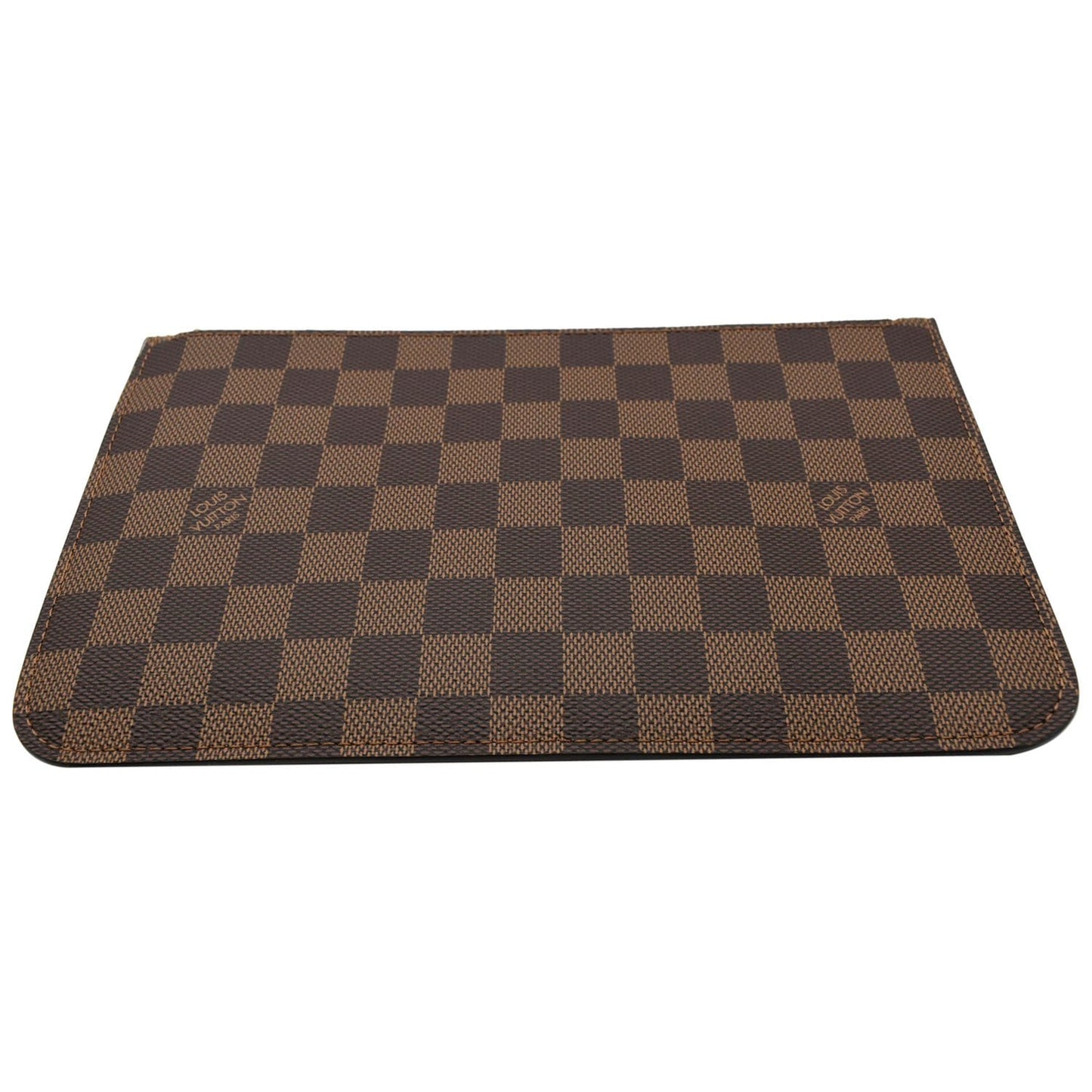 LOUIS VUITTON Neverfull MM Damier Ebene Pochette Wristlet Pouch Brown