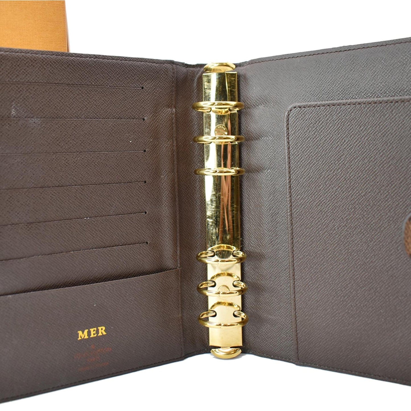 LOUIS VUITTON Agenda MM Damier Ebene Planner Cover Brown