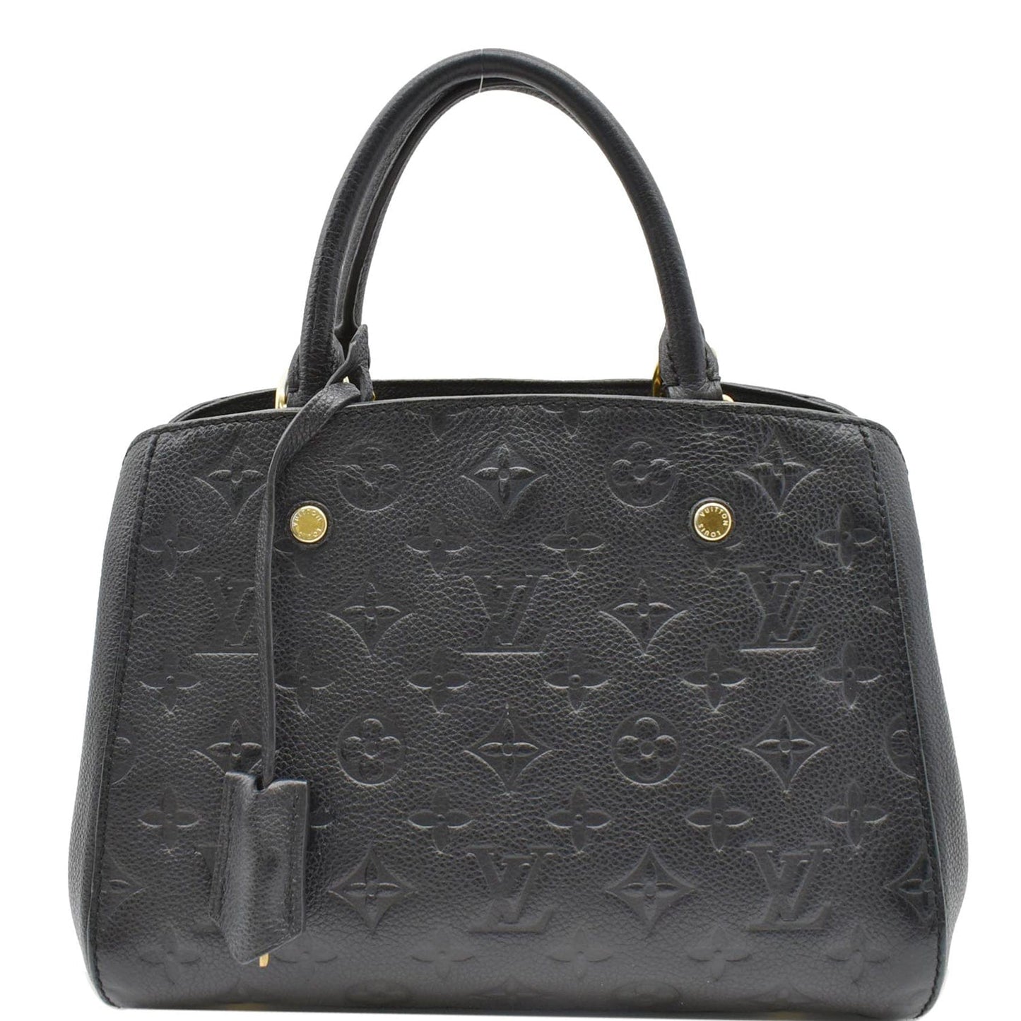 LOUIS VUITTON Montaigne BB Monogram Empreinte Leather Satchel Bag Black