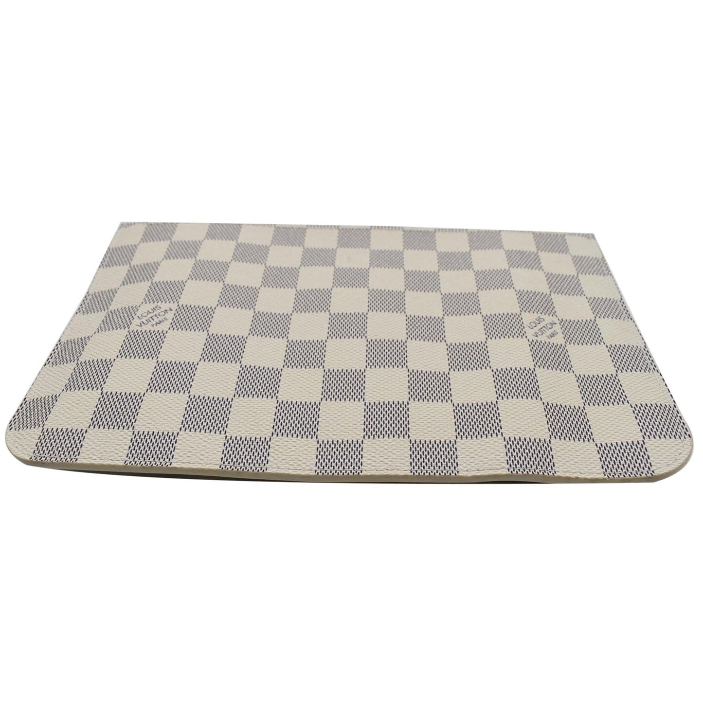LOUIS VUITTON Neverfull GM Damier Azur Pochette Wristlet Pouch White