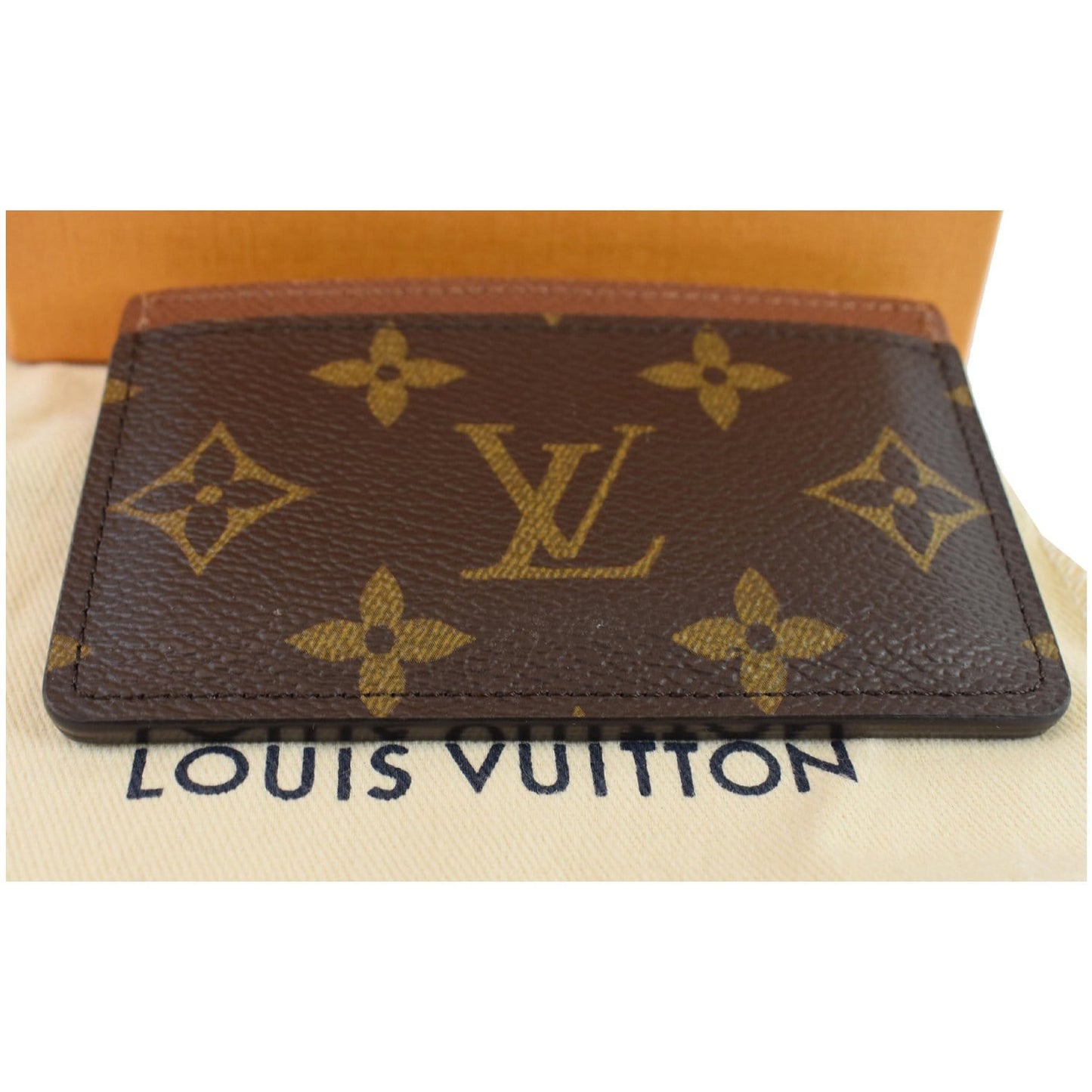 LOUIS VUITTON Monogram Canvas Card Holder Brown