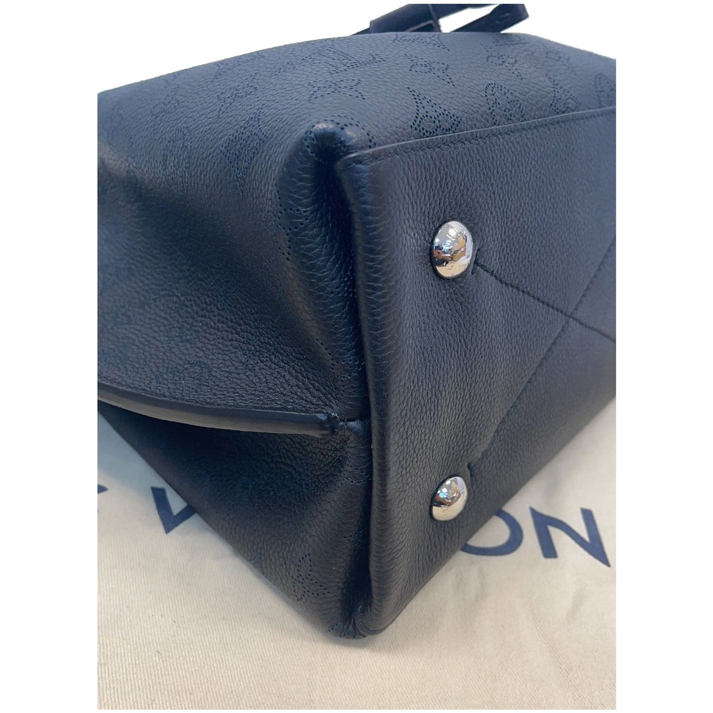 LOUIS VUITTON Muria Mahina Perforated Leather Shoulder Bag Black