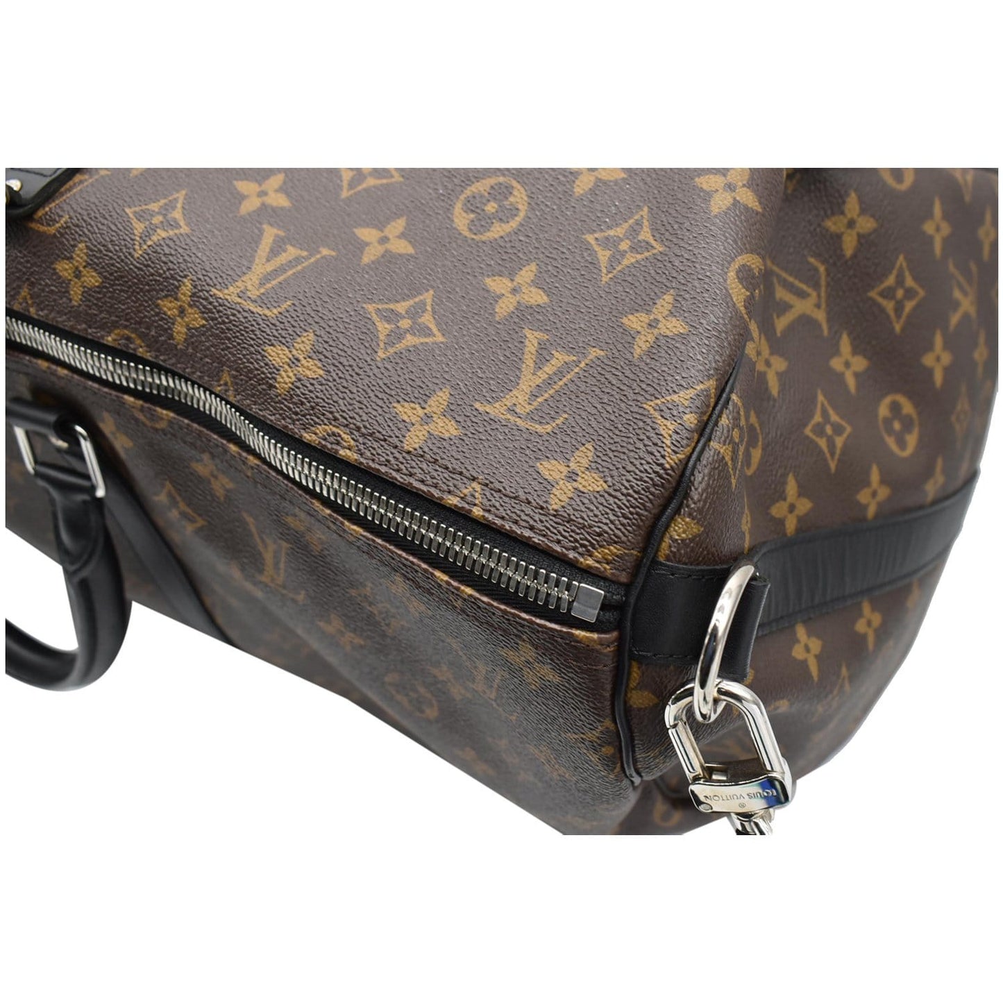LOUIS VUITTON Keepall Bandouliere 55 Monogram Macassar Travel Bag Brown
