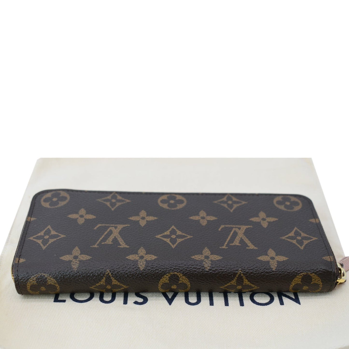 LOUIS VUITTON Clemence Monogram Canvas Zippy Wallet Brown