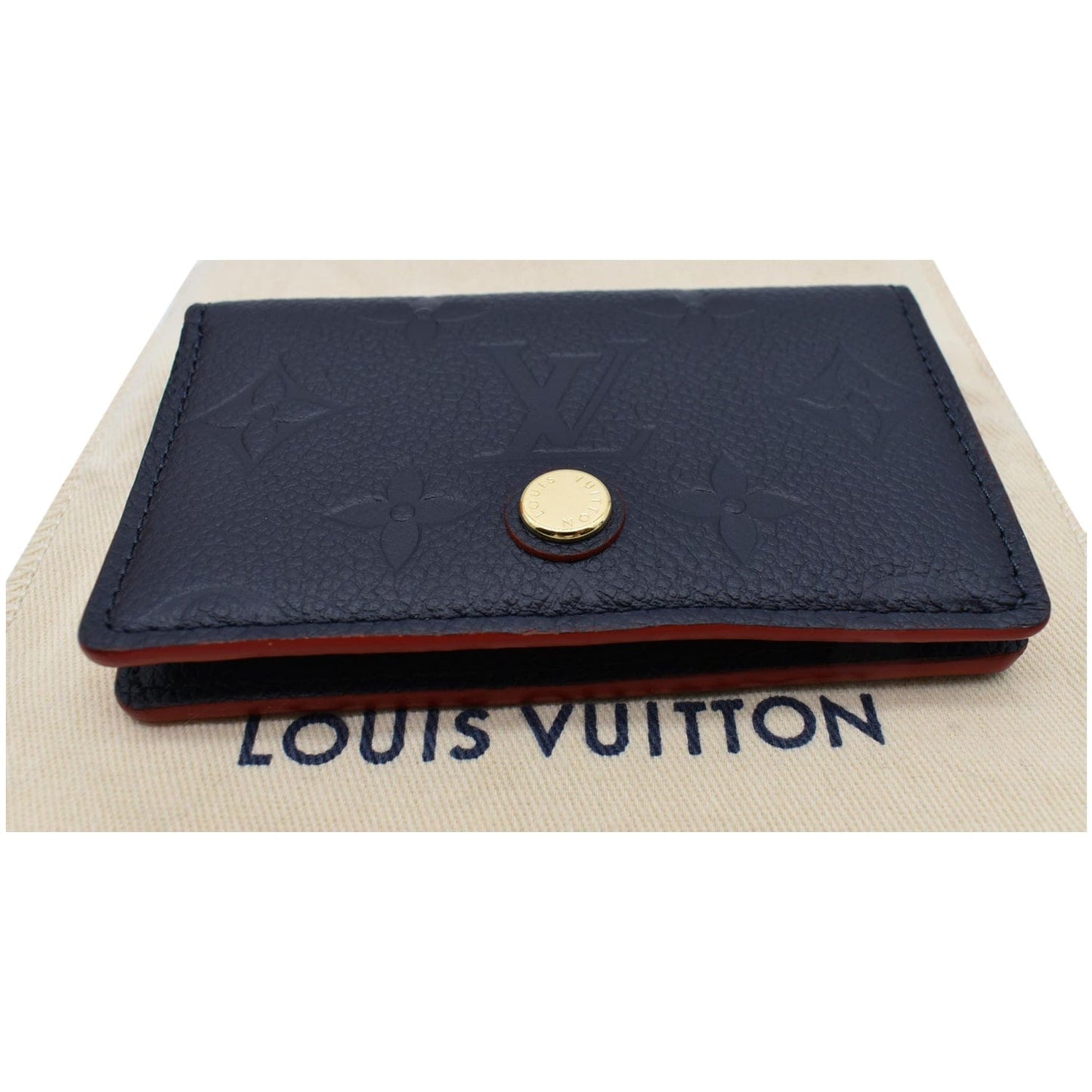 LOUIS VUITTON Multicartes Monogram Empreinte Leather Wallet Marine Rouge