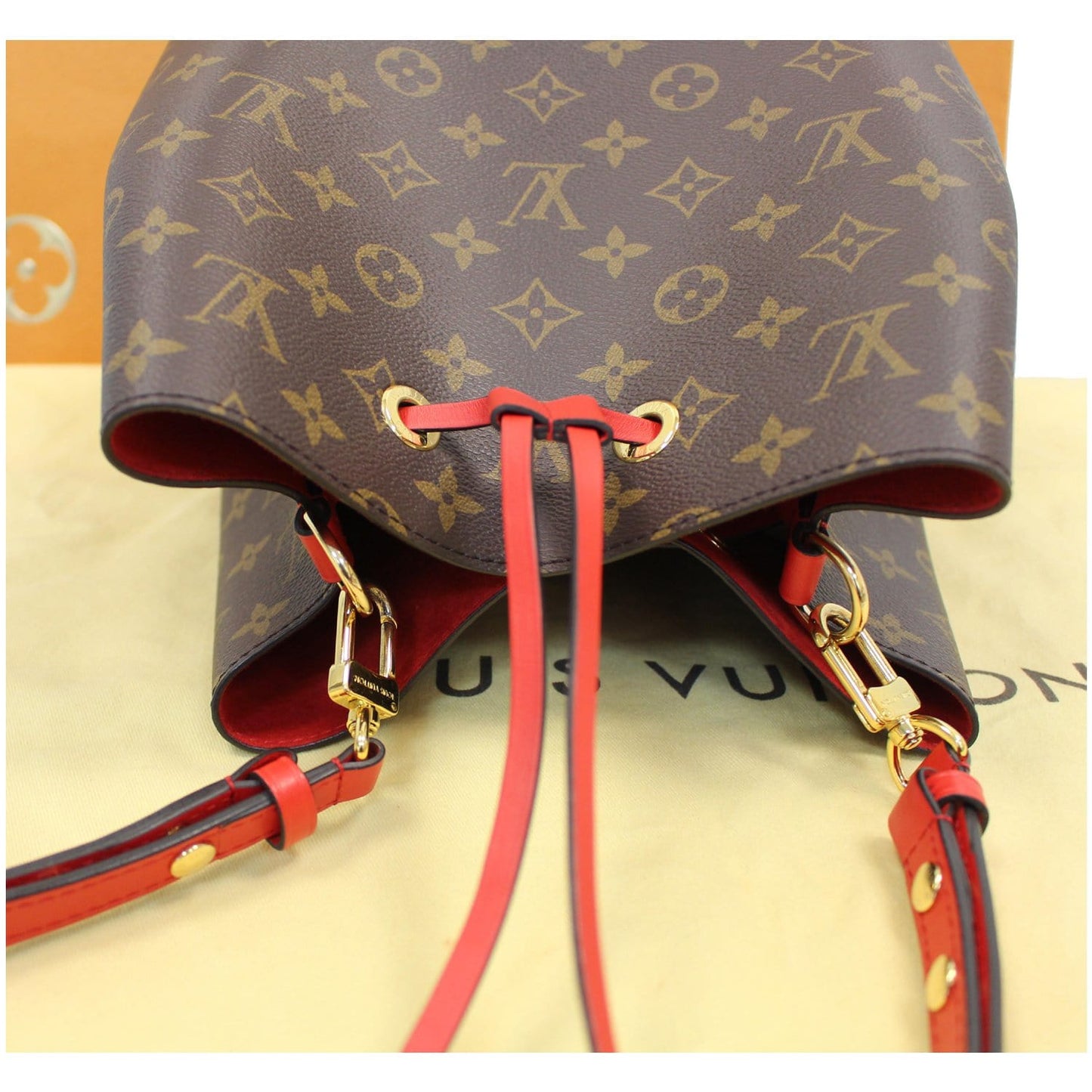 LOUIS VUITTON NeoNoe Monogram Canvas Shoulder Bag Coquelicot