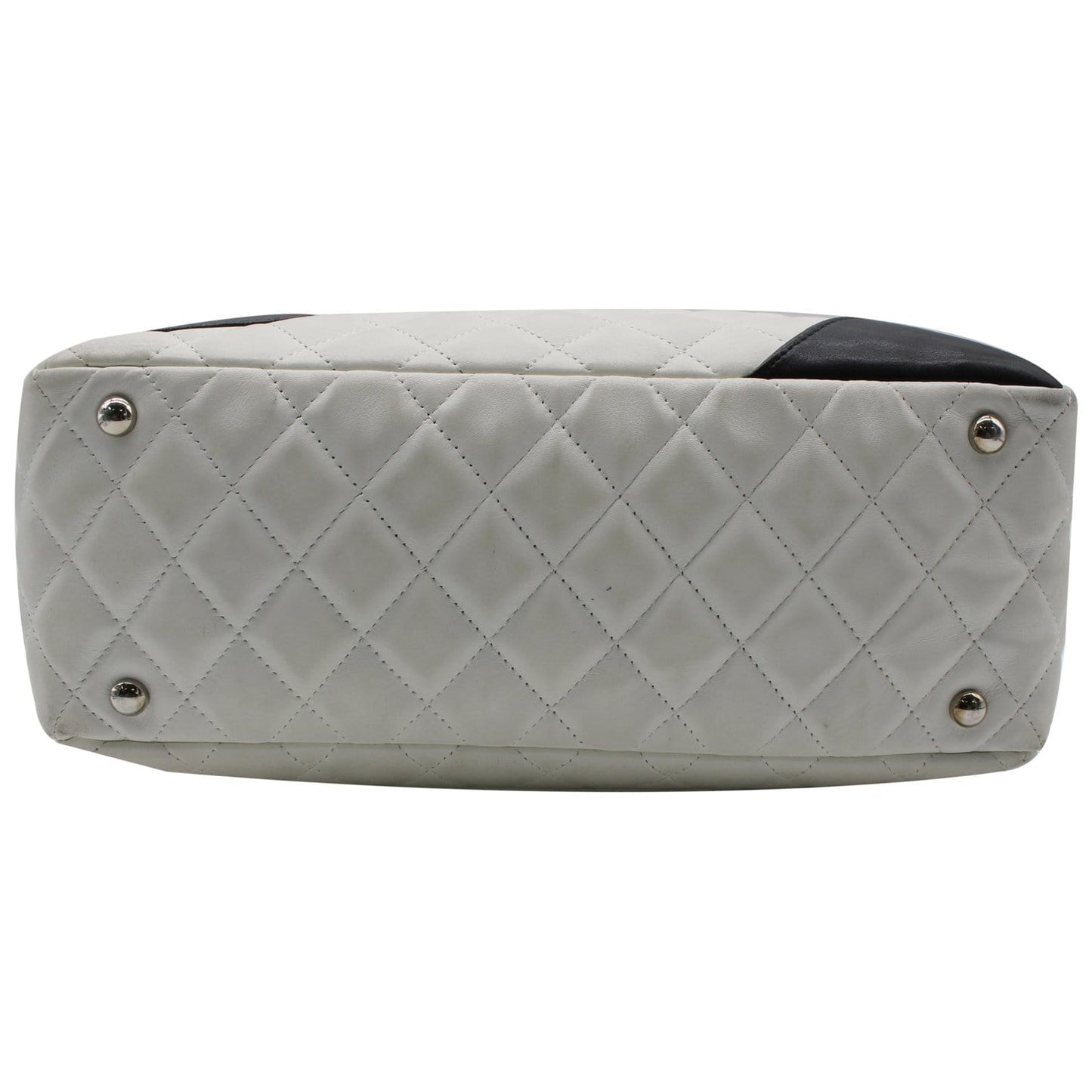 CHANEL Cambon Ligne Quilted Leather Bowler Tote Bag White - 10% OFF
