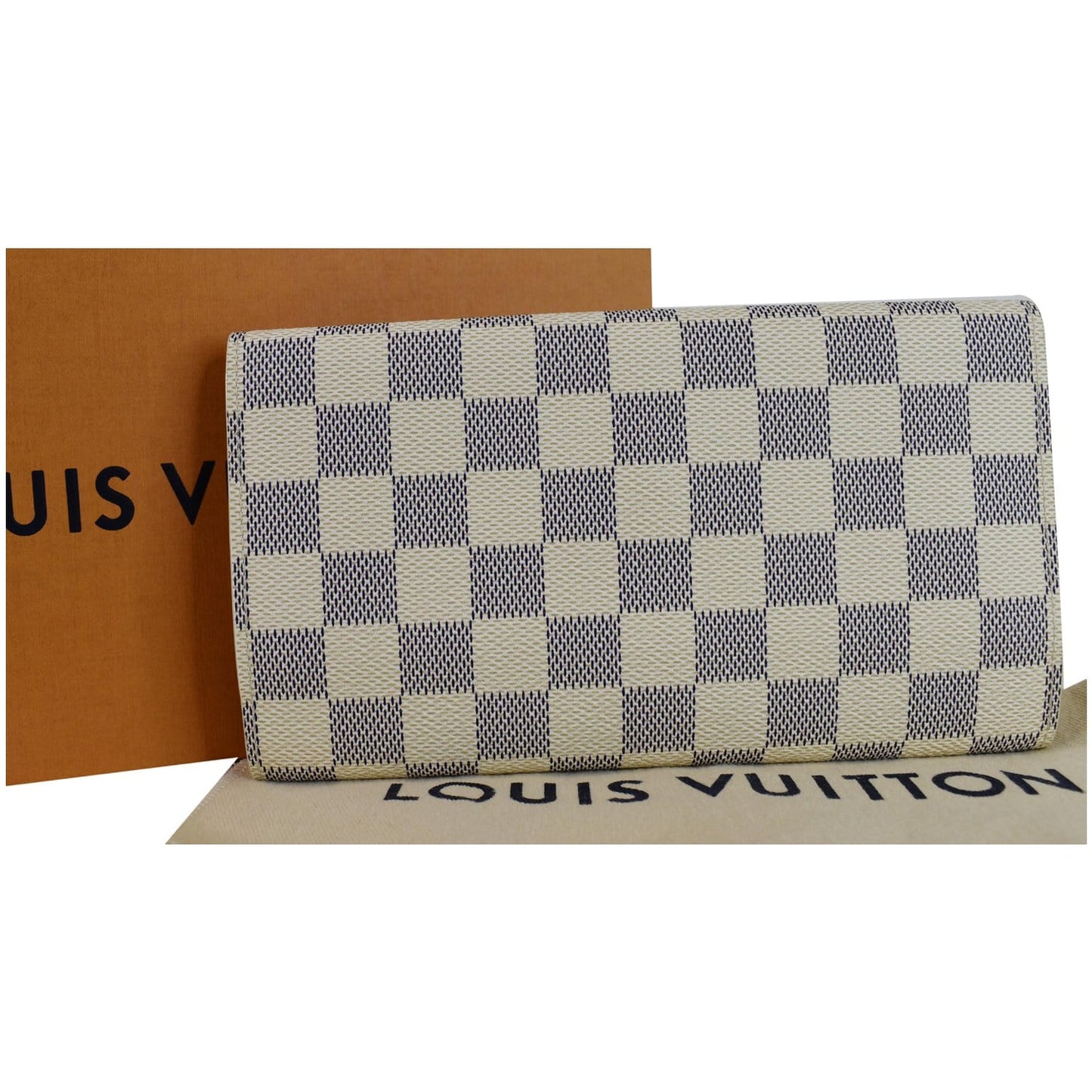 LOUIS VUITTON Damier Azur Sarah Wallet White