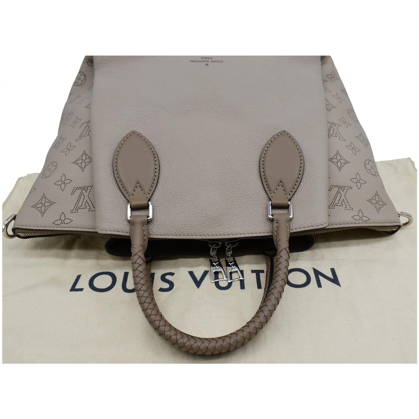 LOUIS VUITTON Haumea Mahina Calfskin Leather Shoulder Bag Galet