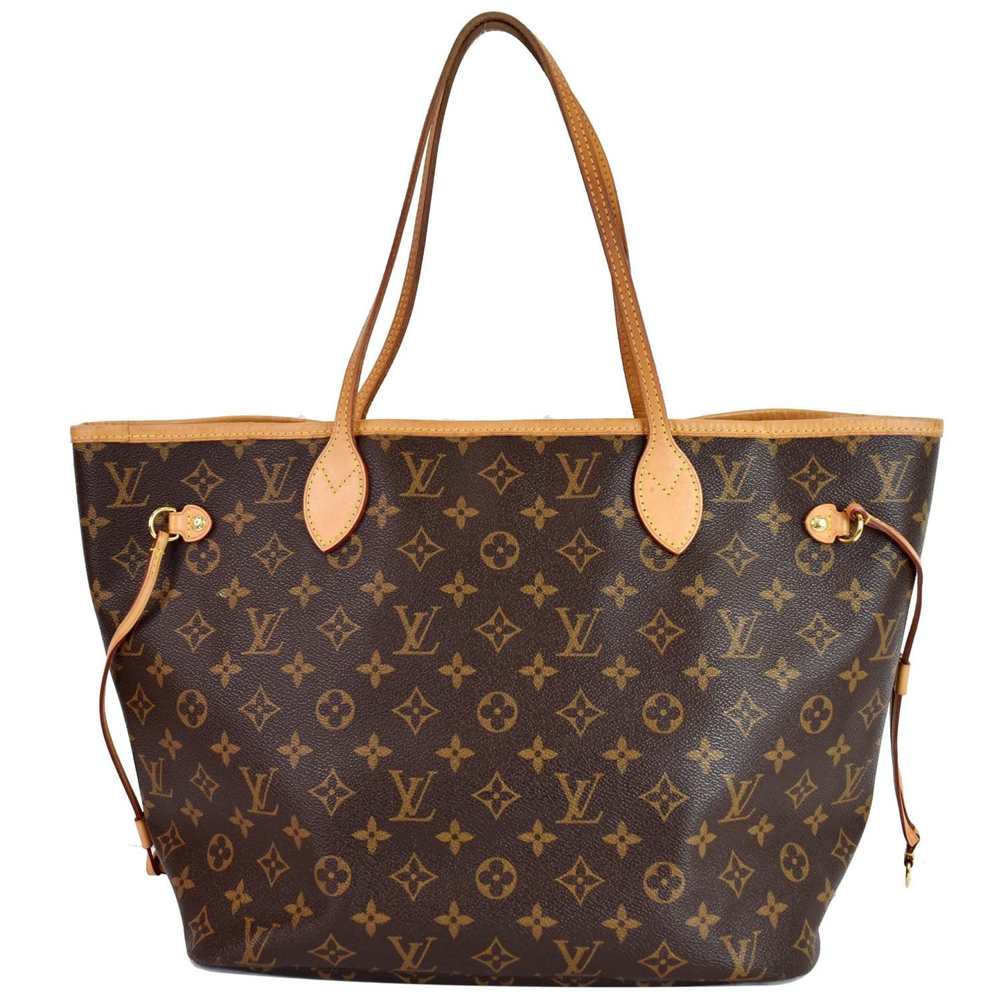 LOUIS VUITTON Neverfull MM Monogram Canvas Tote Shoulder Bag Brown