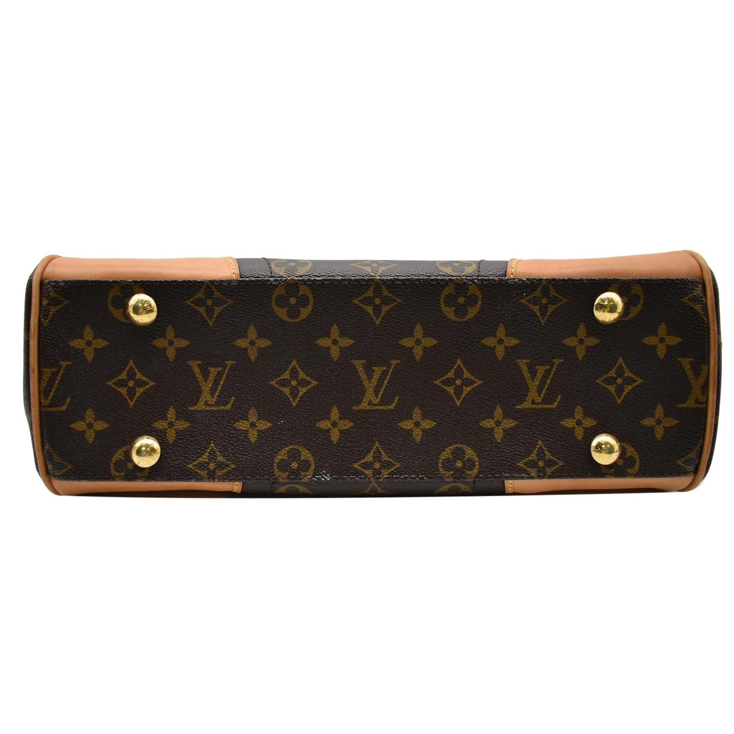 LOUIS VUITTON Beverly MM Monogram Canvas Satchel Bag Brown