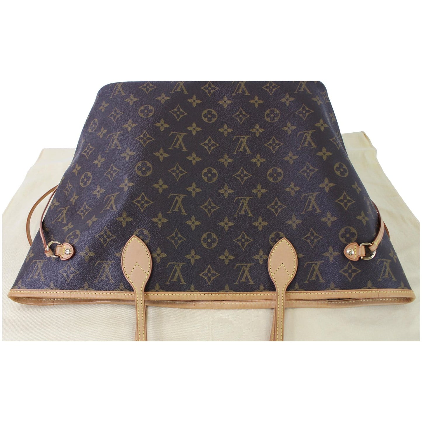 LOUIS VUITTON Neverfull MM Monogram Canvas Tote Shoulder Bag Brown