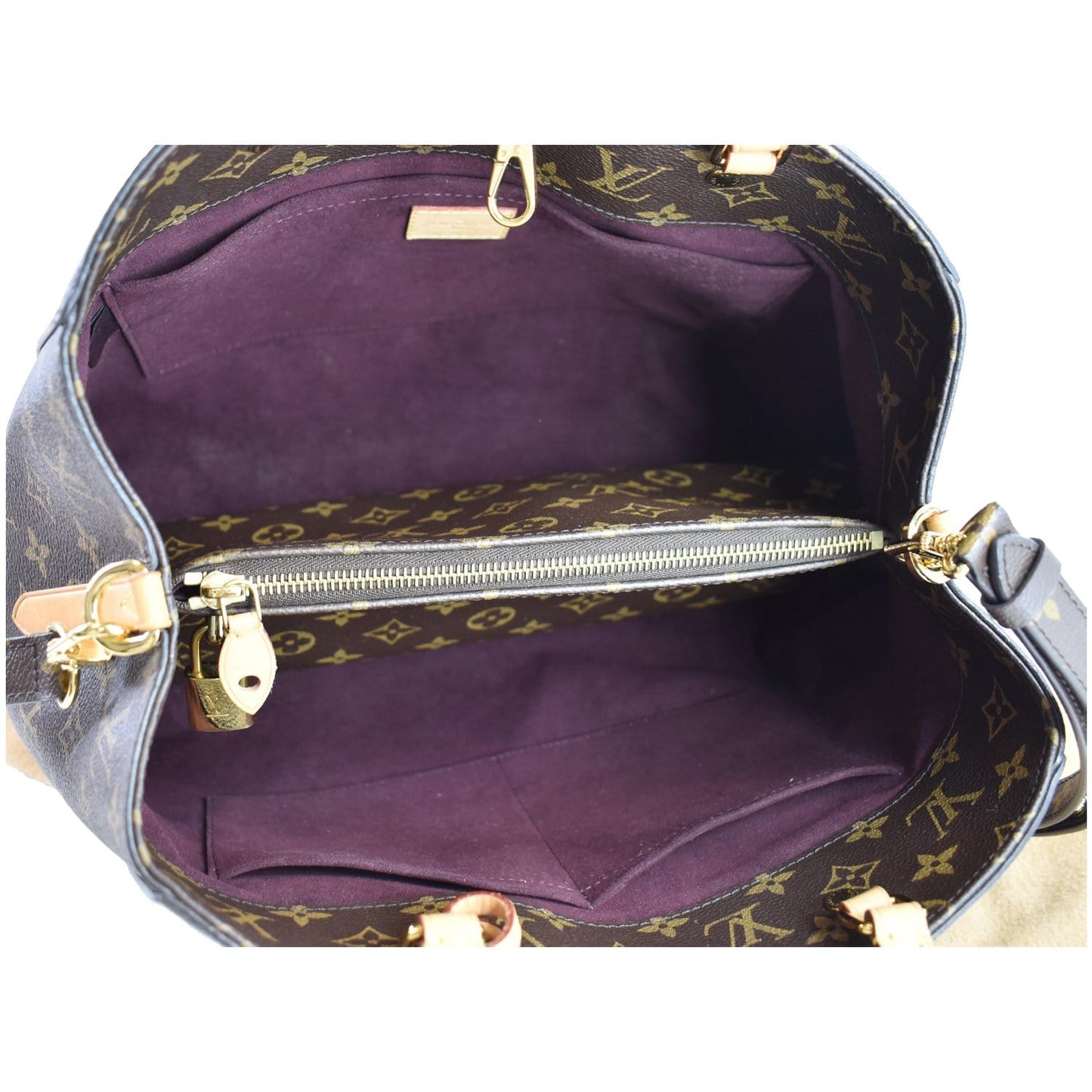 LOUIS VUITTON Montaigne GM Monogram Canvas Shoulder Bag Brown