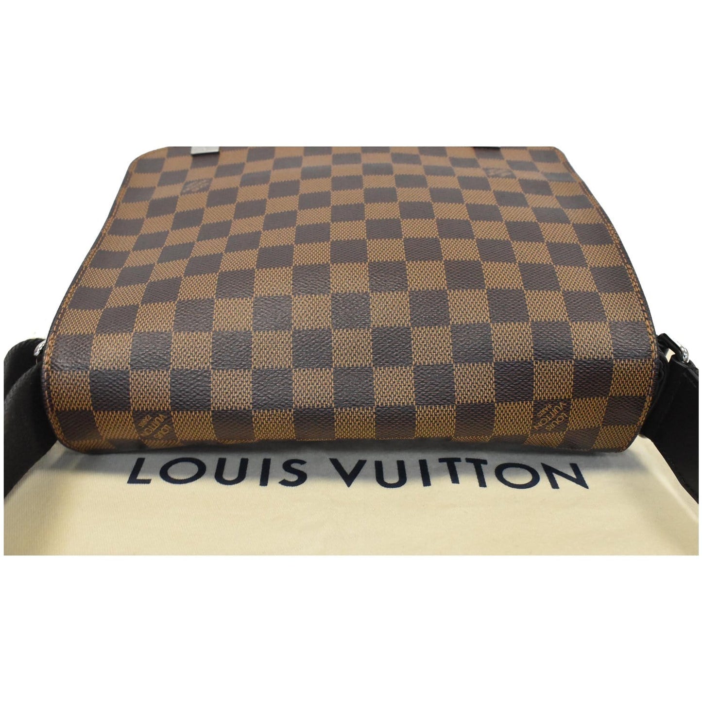 LOUIS VUITTON District PM Damier Ebene Canvas Messenger Bag Brown