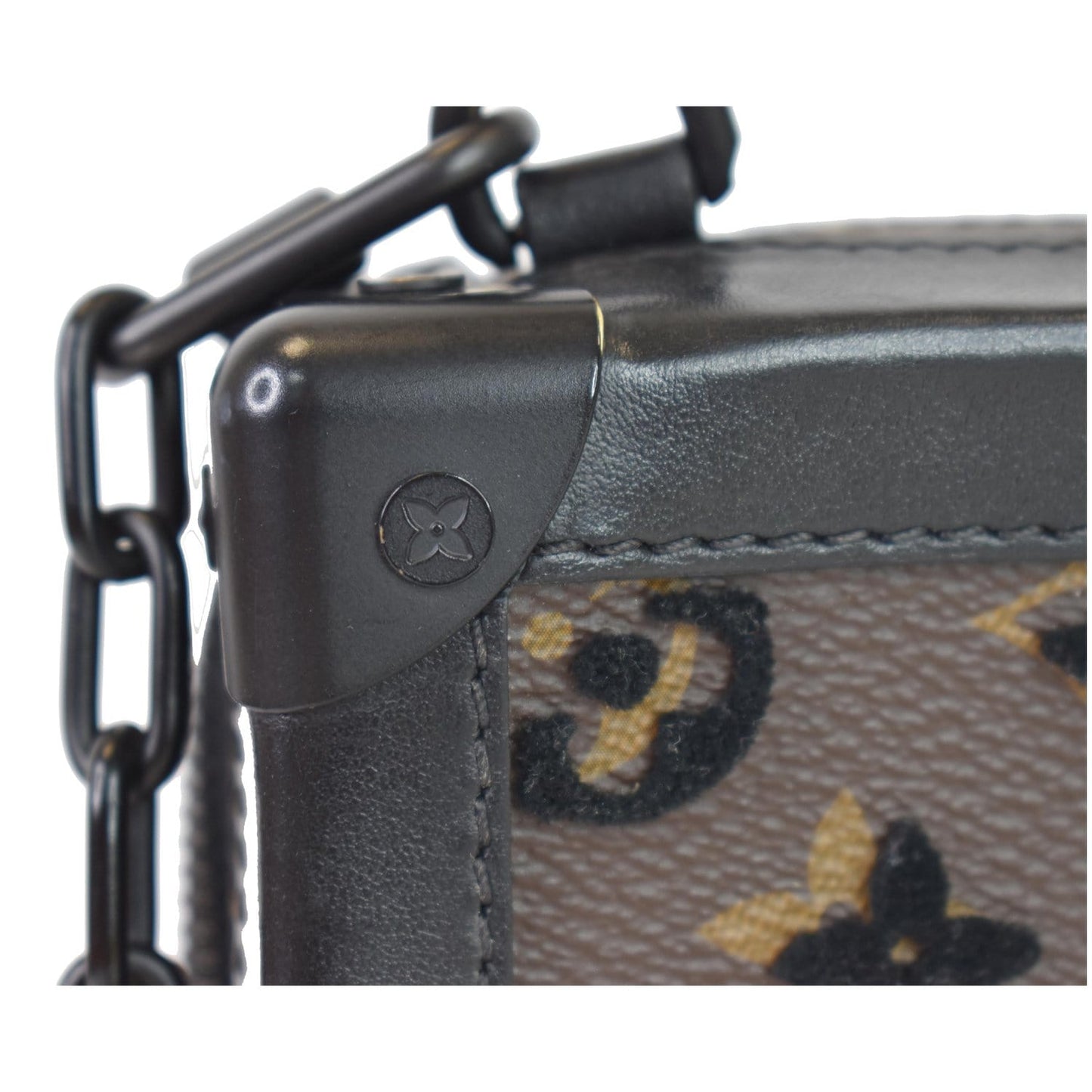 LOUIS VUITTON Vertical Soft Trunk Embroidered Crossbody Bag Black
