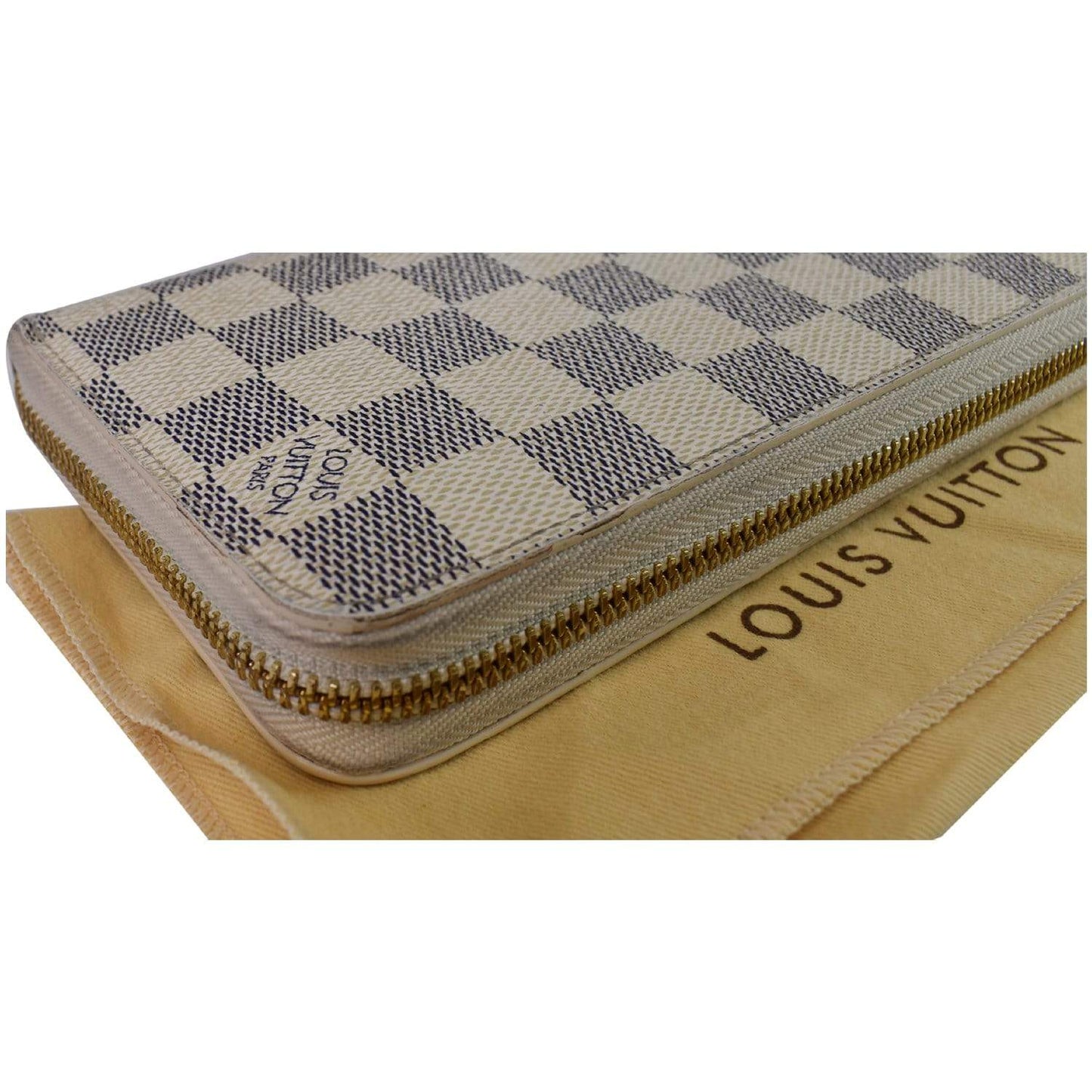 LOUIS VUITTON Damier Azur Zippy Long Wallet White - 15% OFF