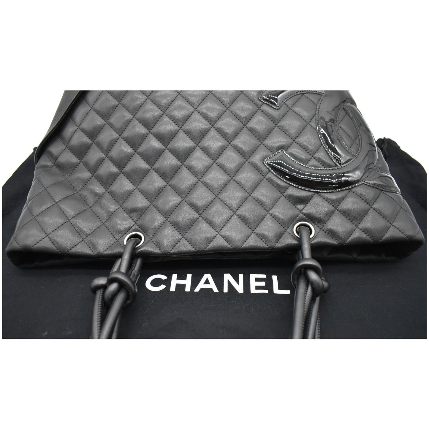 CHANEL Cambon Ligne Quilted Leather Large Tote Bag Black