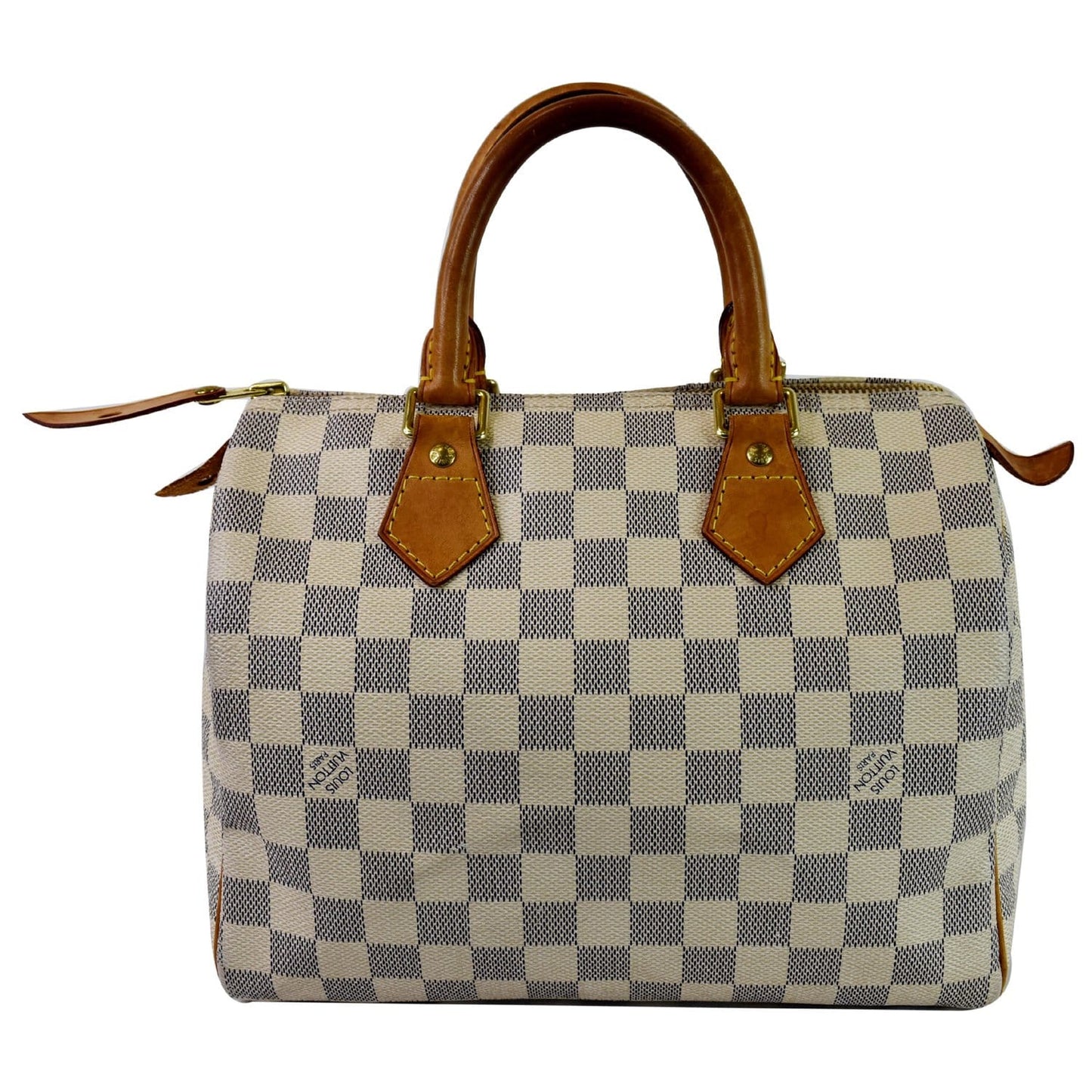 LOUIS VUITTON Speedy 25 Damier Azur Satchel Bag White