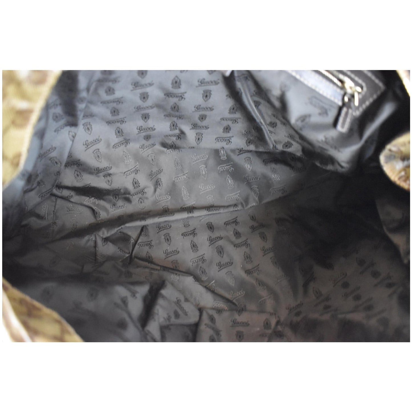 GUCCI Hysteria Large Crystal Coated Canvas Tote Bag Beige 197022