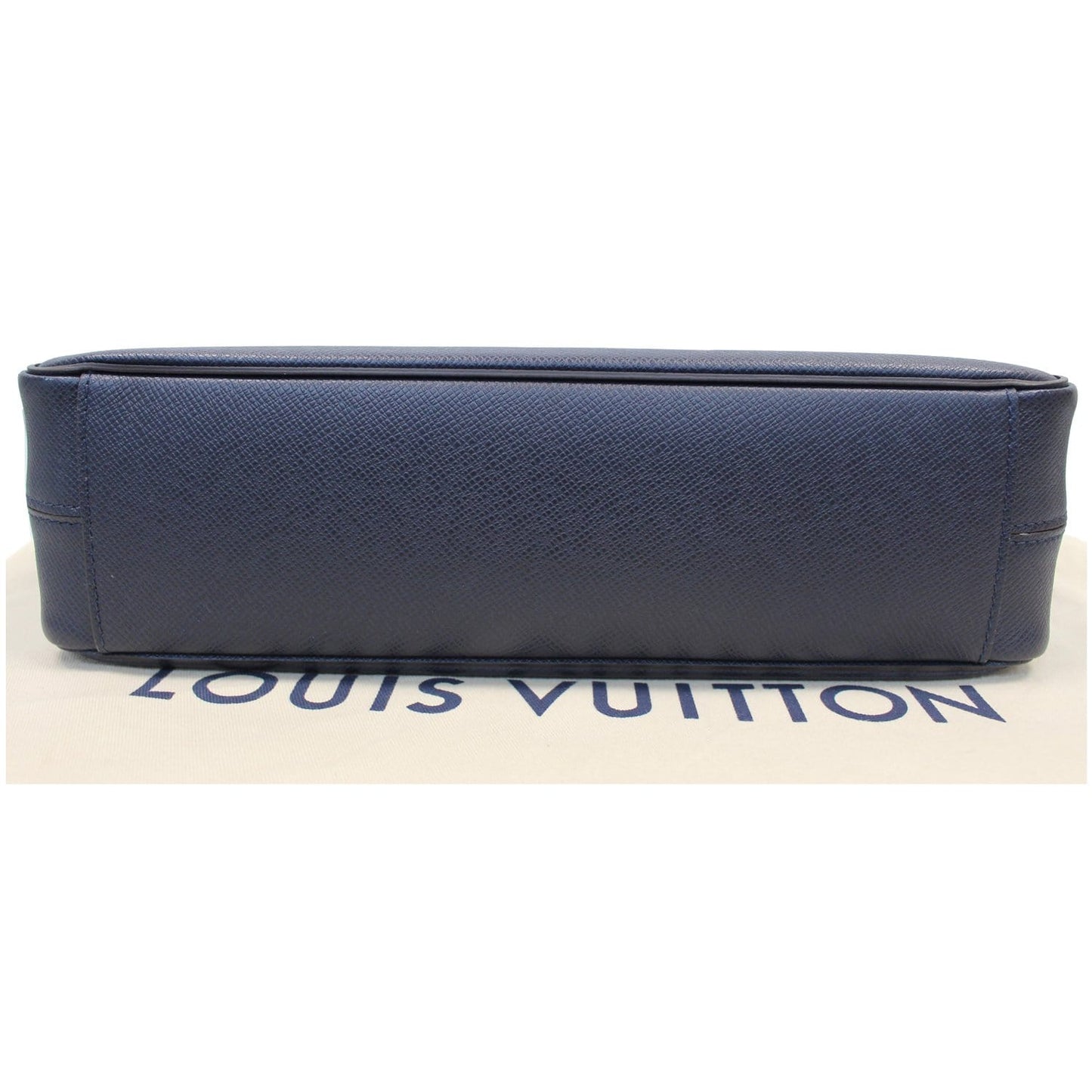 LOUIS VUITTON Roman MM Taiga Leather Messenger Bag Blue