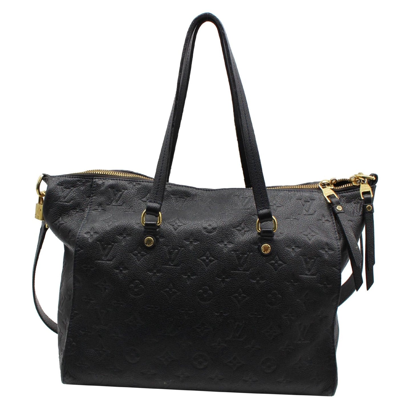 LOUIS VUITTON Lumineuse PM Monogram Empreinte Leather Shoulder Bag Black