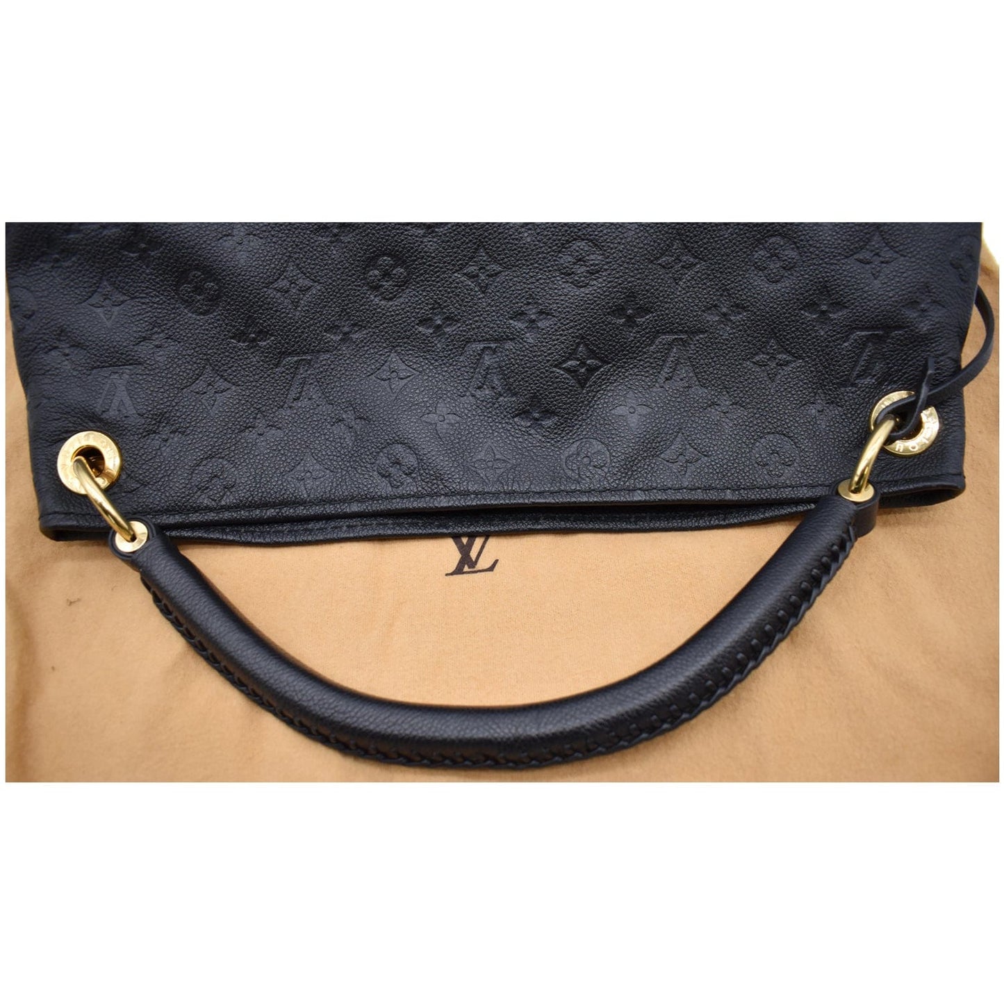 LOUIS VUITTON Artsy MM Empreinte Leather Shoulder Bag Black
