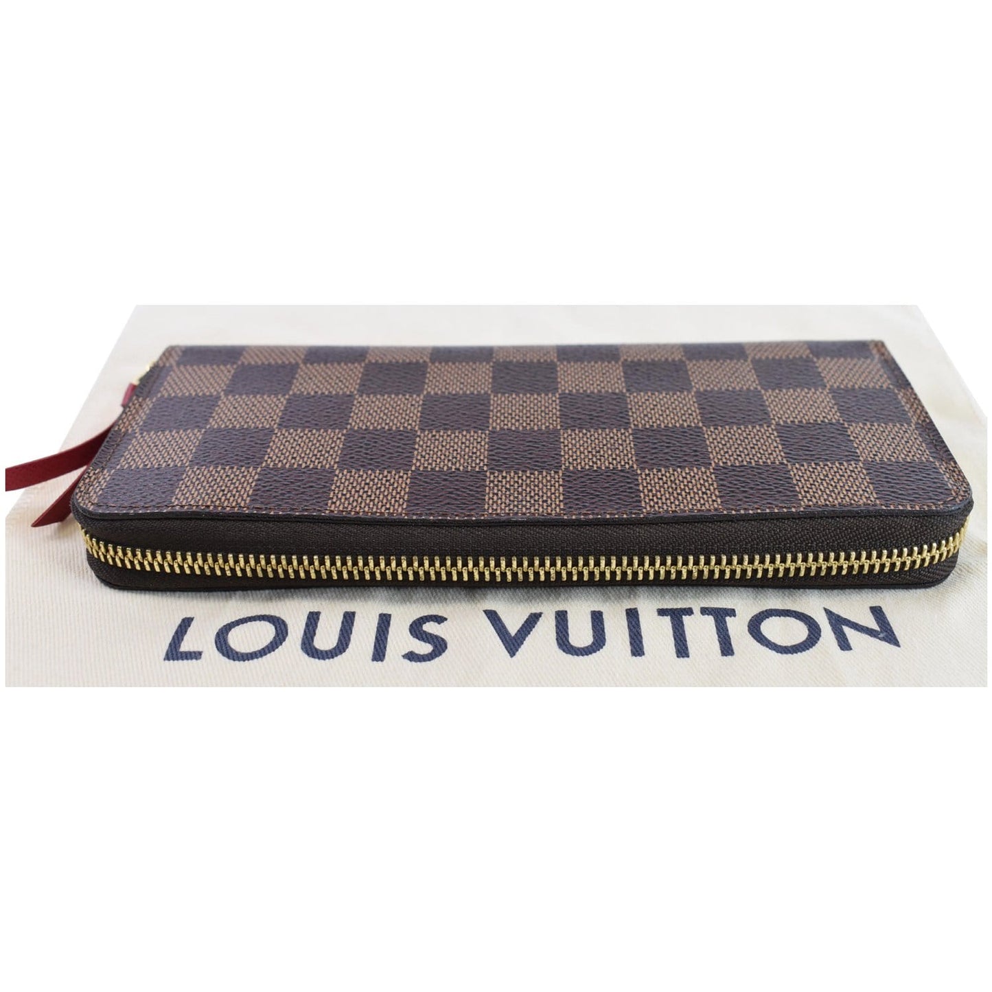 LOUIS VUITTON Clemence Damier Ebene  Wallet Brown